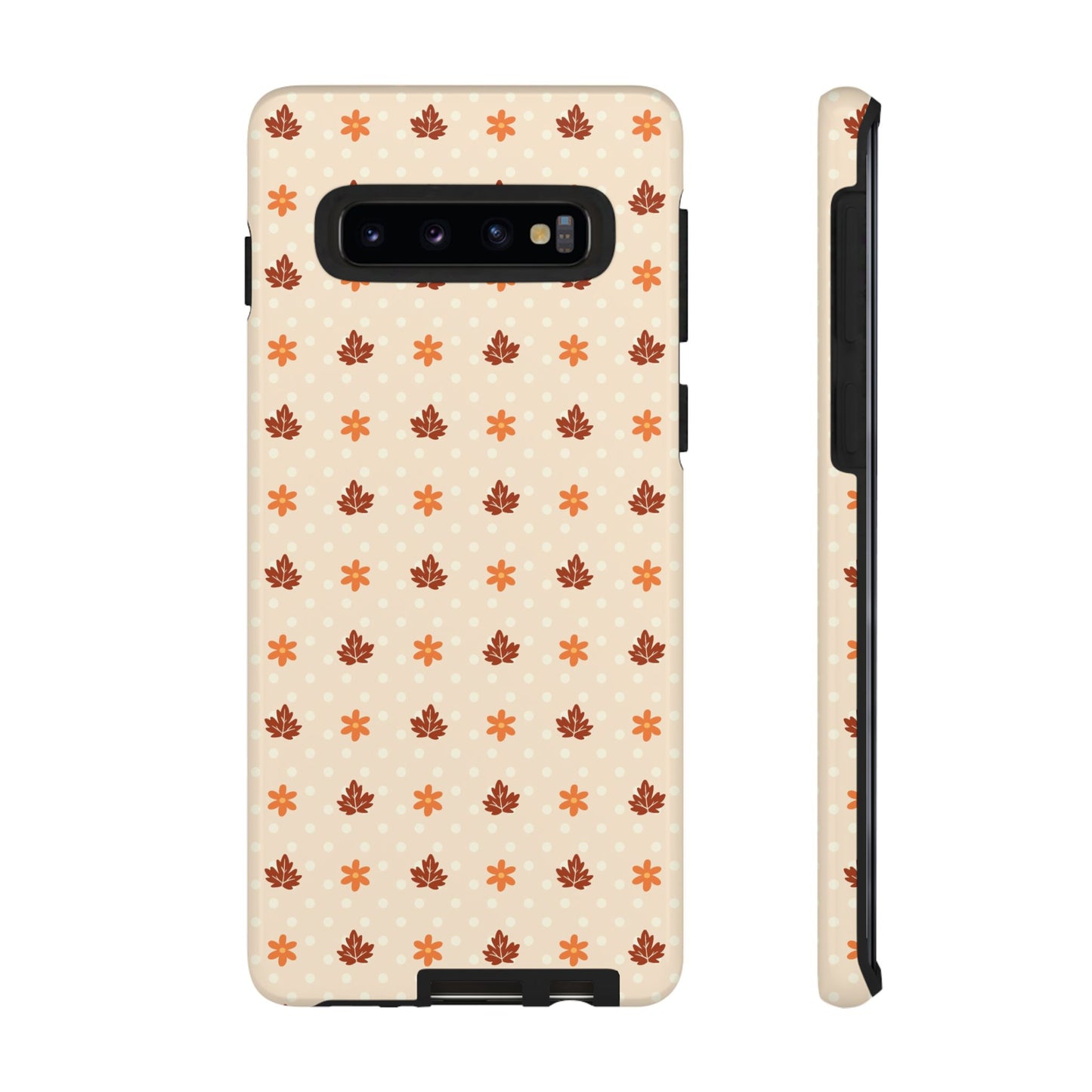 Beige Fall Floral Polka Dot Samsung Case