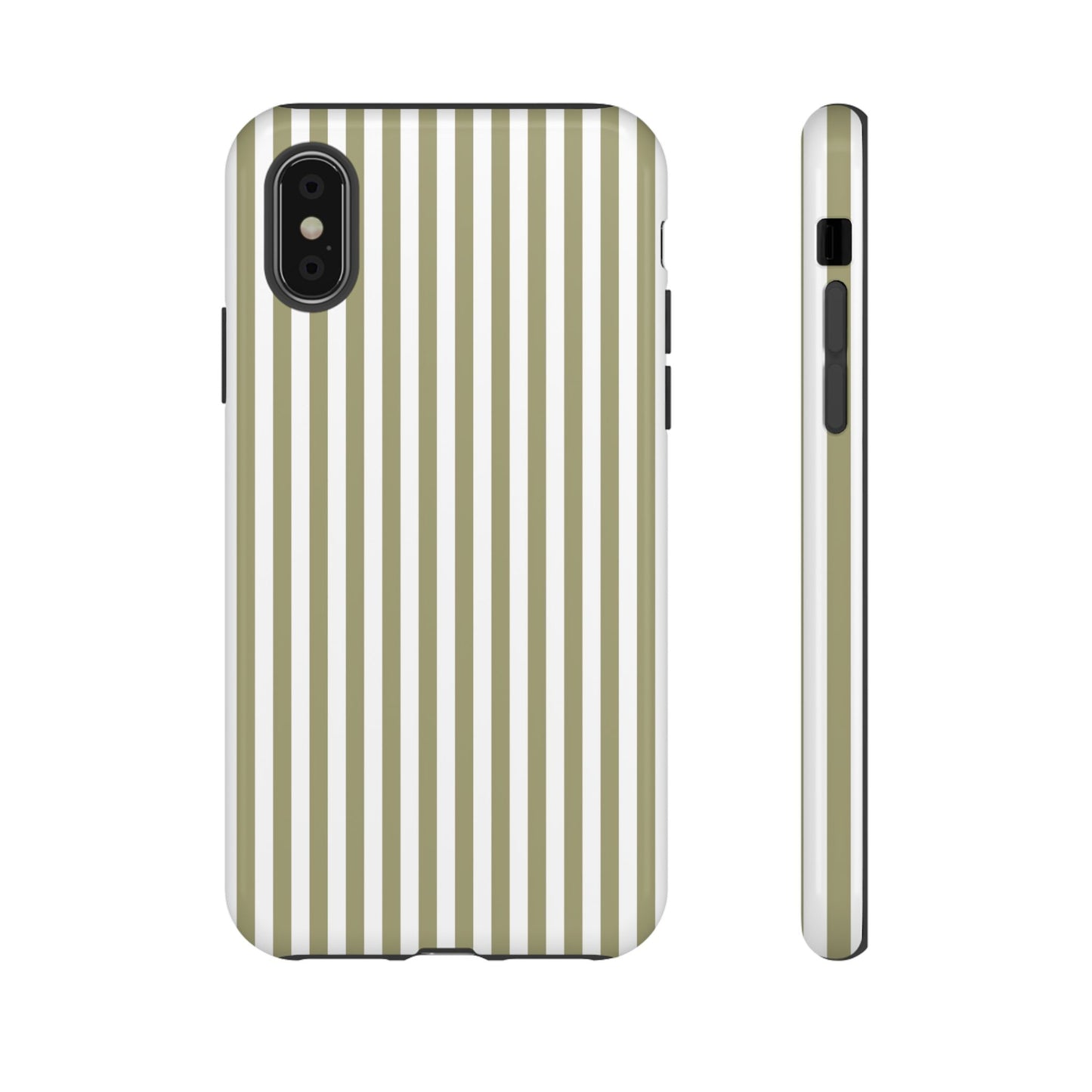 Sage & White Stripe iPhone Case