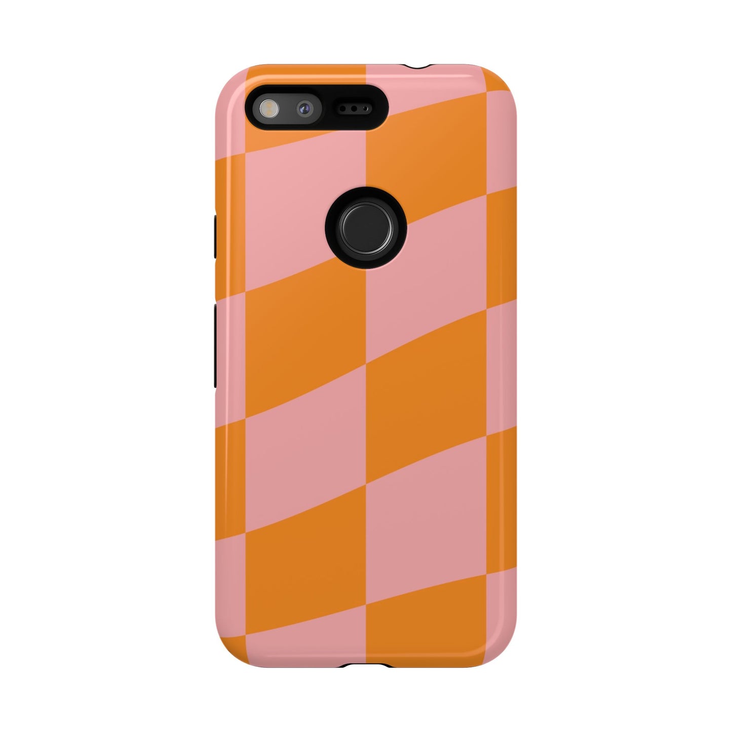 Pink & Orange Wavy Checker Google Pixel Case