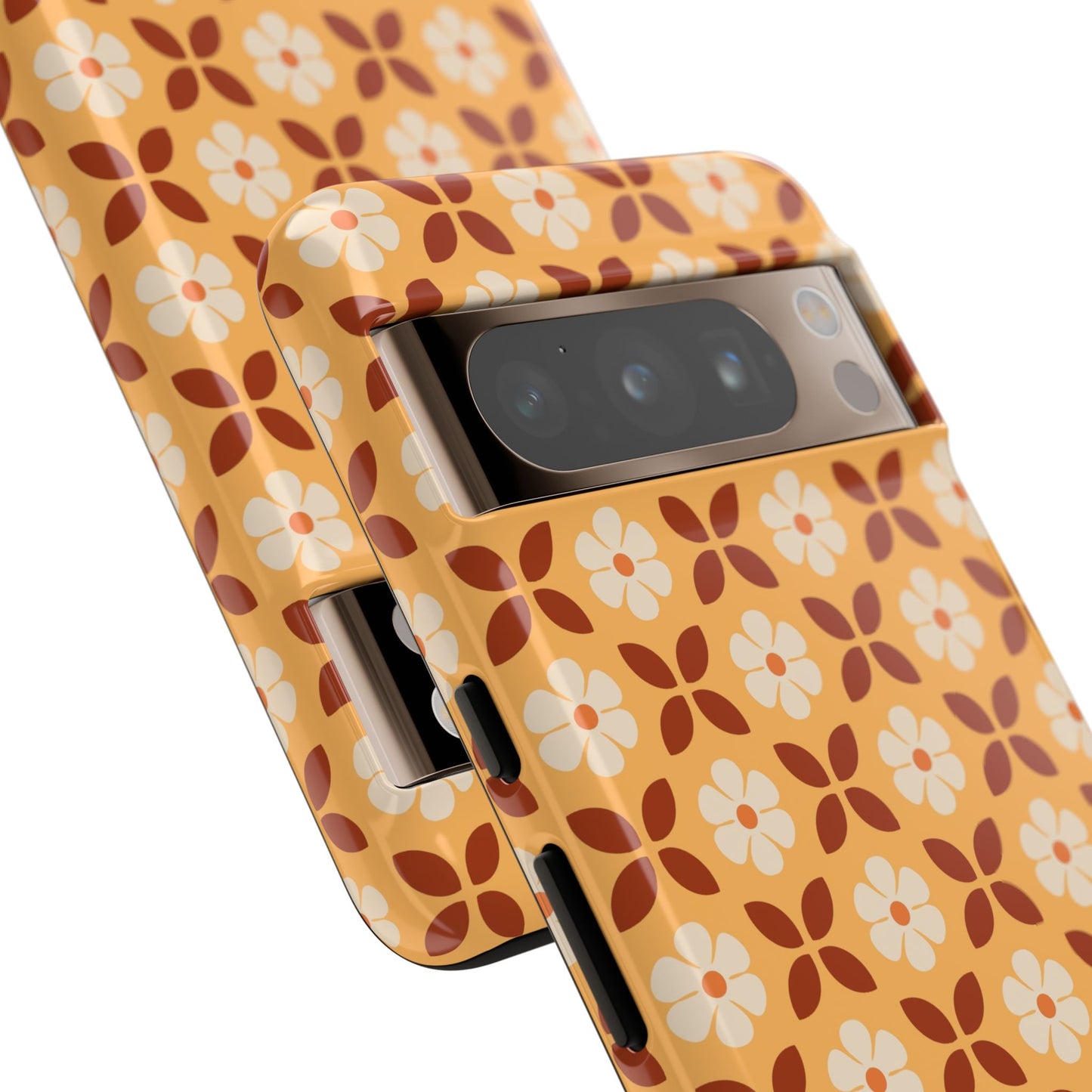 Retro Orange Flower Power Google Pixel Case