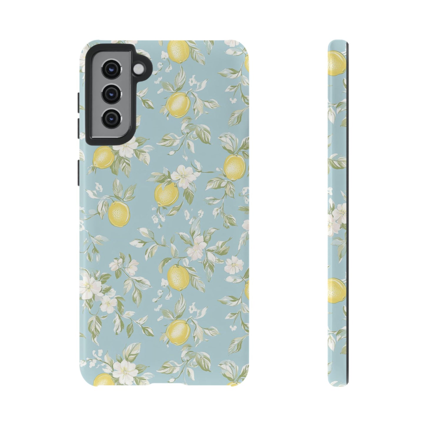 Lemon Blossom Blue Samsung Case