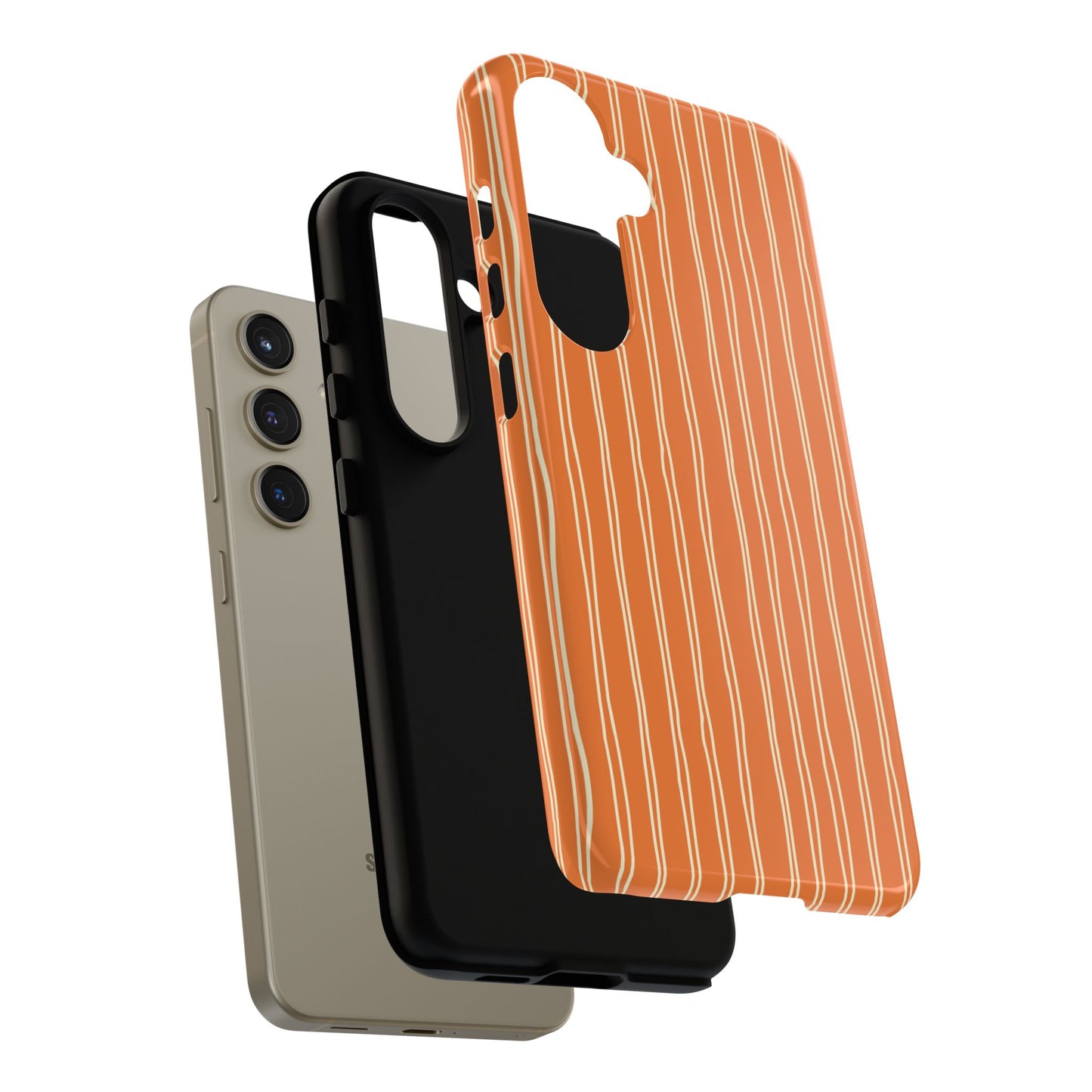 Orange Vertical Stripe Samsung Case