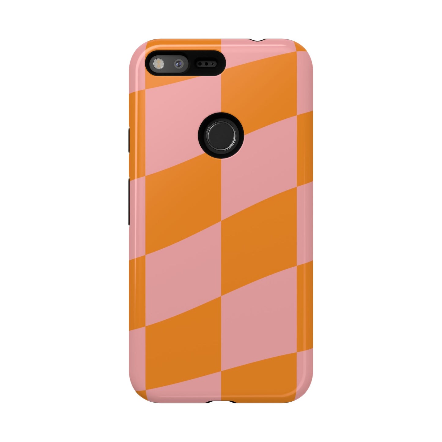 Pink & Orange Wavy Checker Google Pixel Case