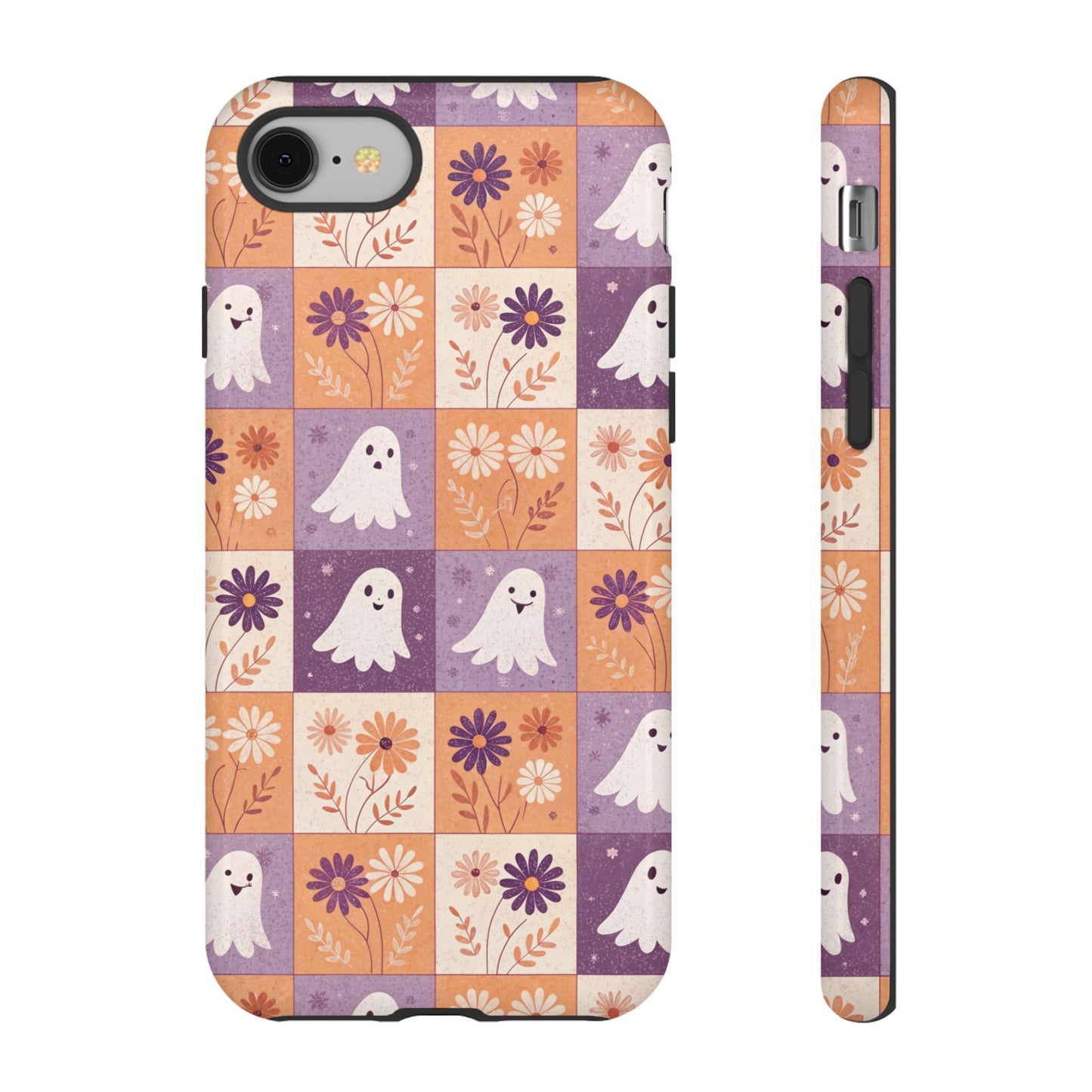 Ghost Floral Checkerboard iPhone Case