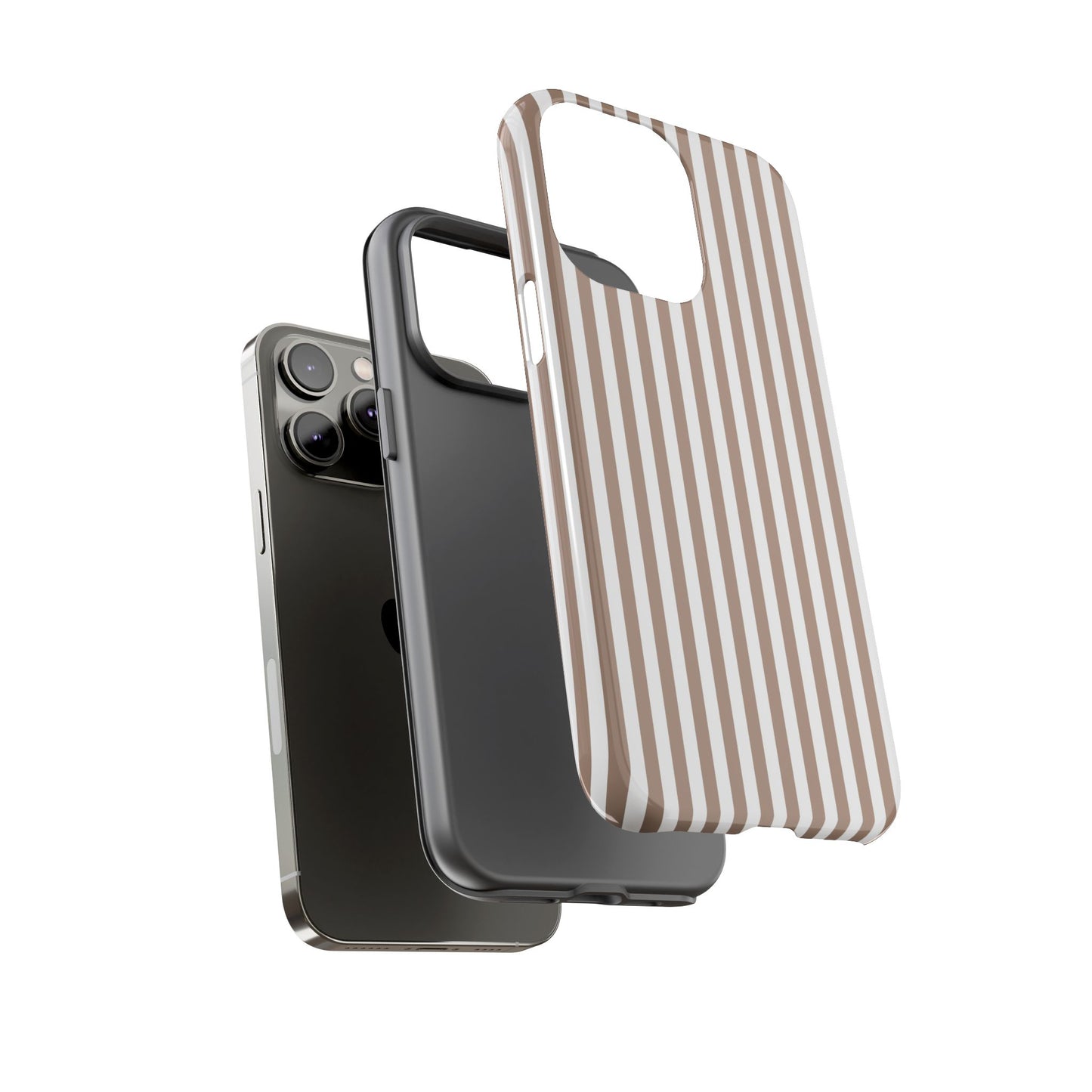 Beige & White Stripe iPhone Case