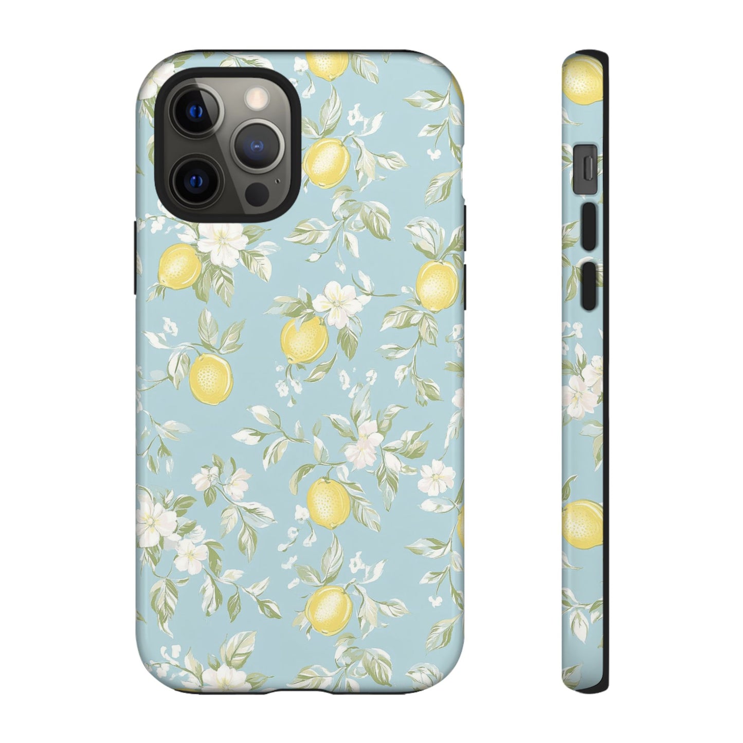 Lemon Blossom Blue iPhone Case