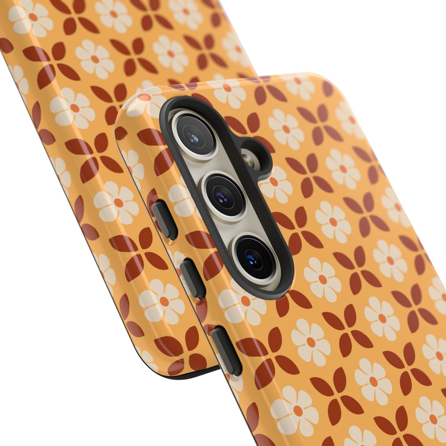 Retro Orange Flower Power Samsung Case