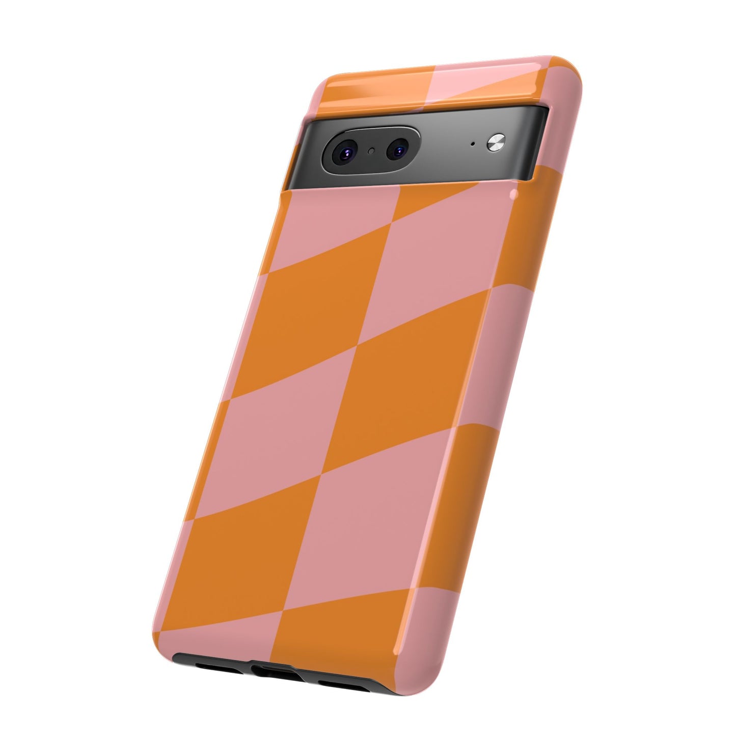 Pink & Orange Wavy Checker Google Pixel Case