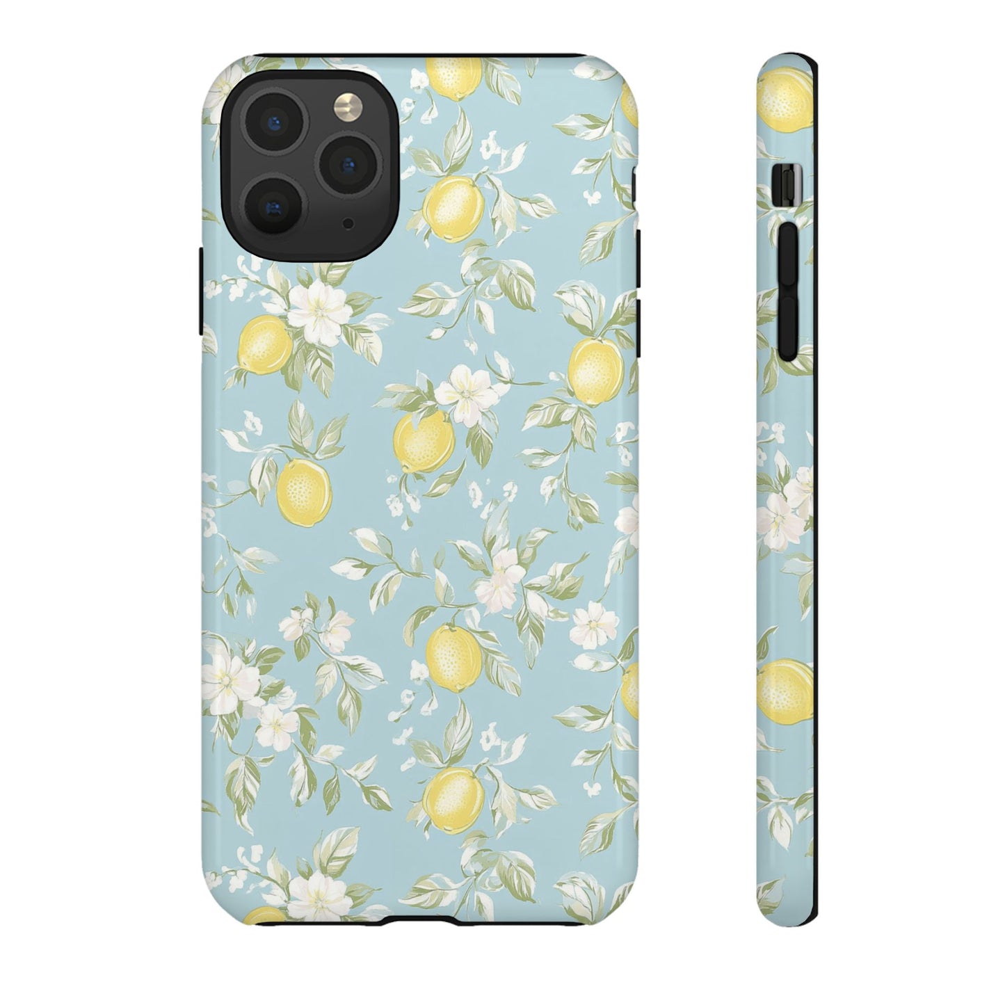 Lemon Blossom Blue iPhone Case