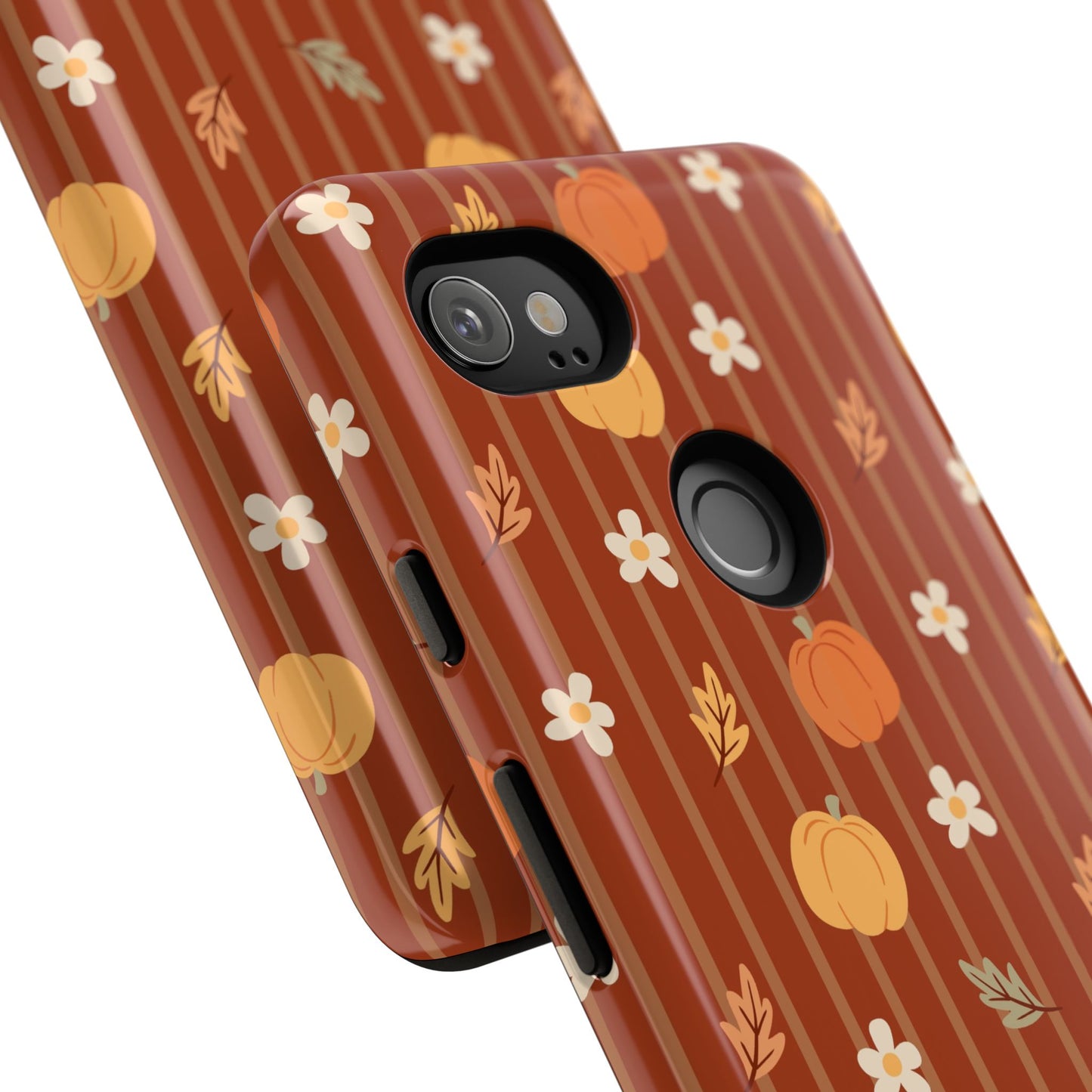 Pumpkin Spice Floral Stripe Google Pixel Case