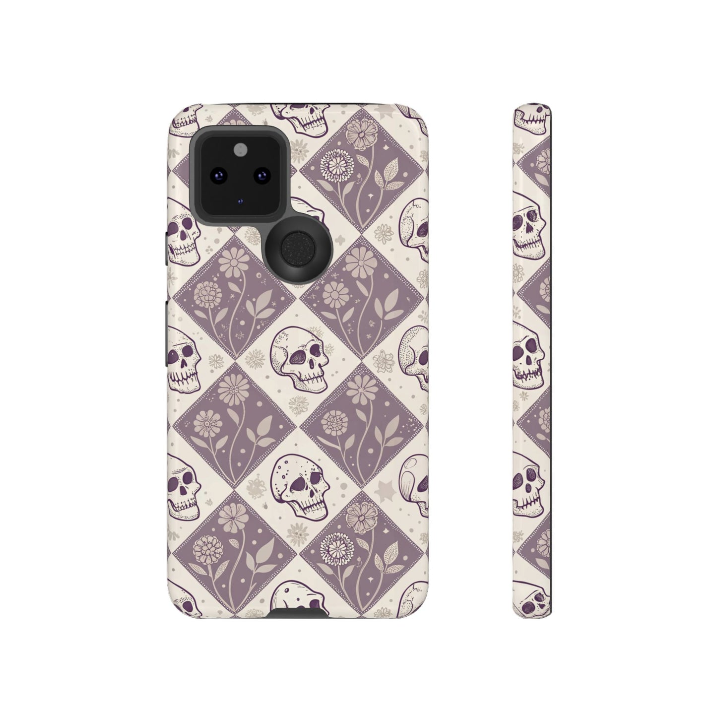 Vintage Skull & Floral Diamond Google Pixel Case