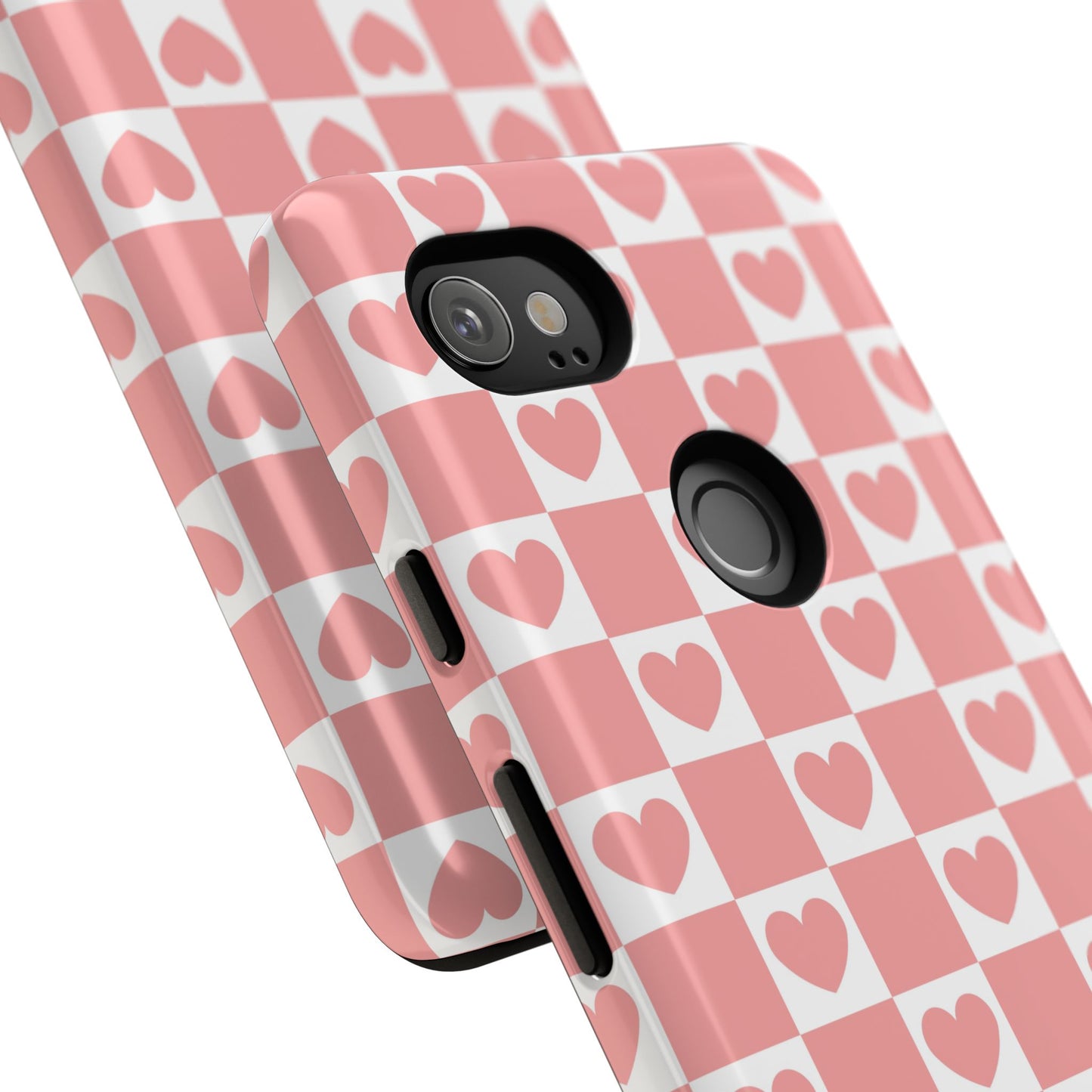 Pink Heart Checkerboard Google Pixel Case