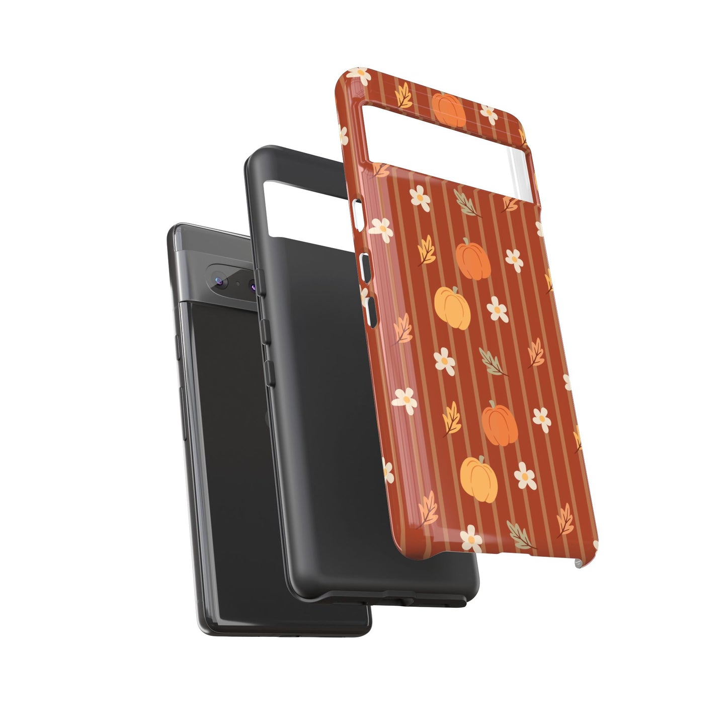 Pumpkin Spice Floral Stripe Google Pixel Case