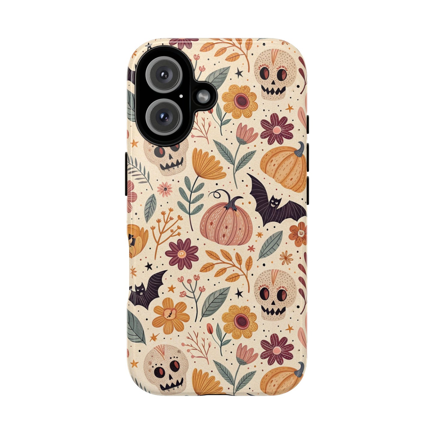 Halloween Skulls & Pumpkins Floral iPhone Case