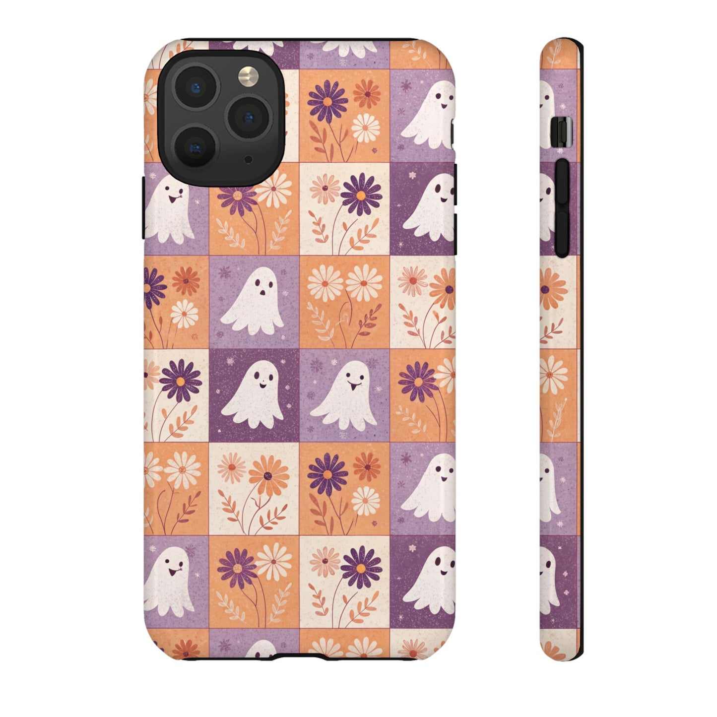 Ghost Floral Checkerboard iPhone Case