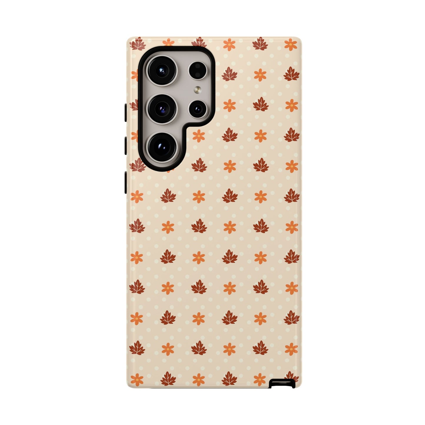 Beige Fall Floral Polka Dot Samsung Case
