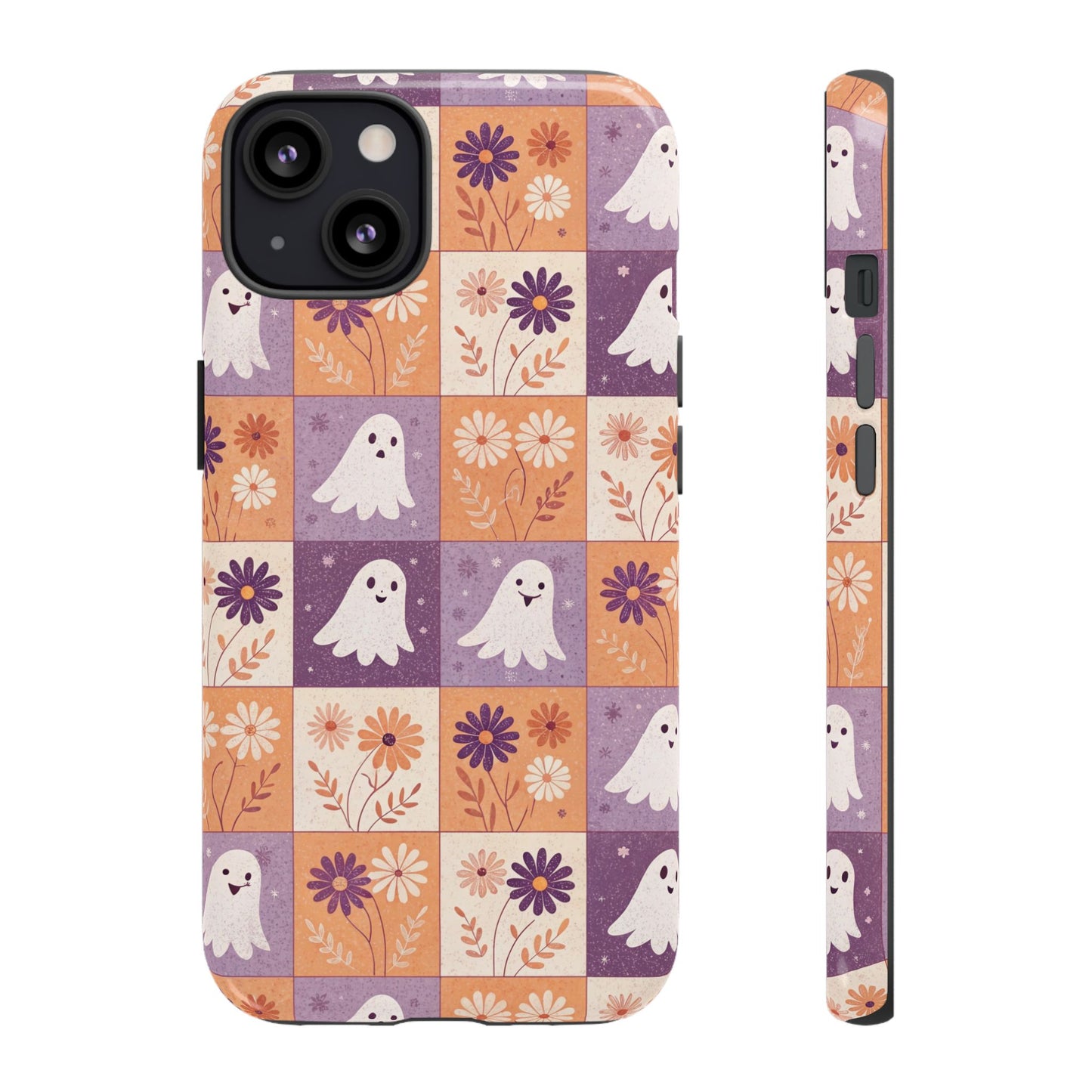 Ghost Floral Checkerboard iPhone Case