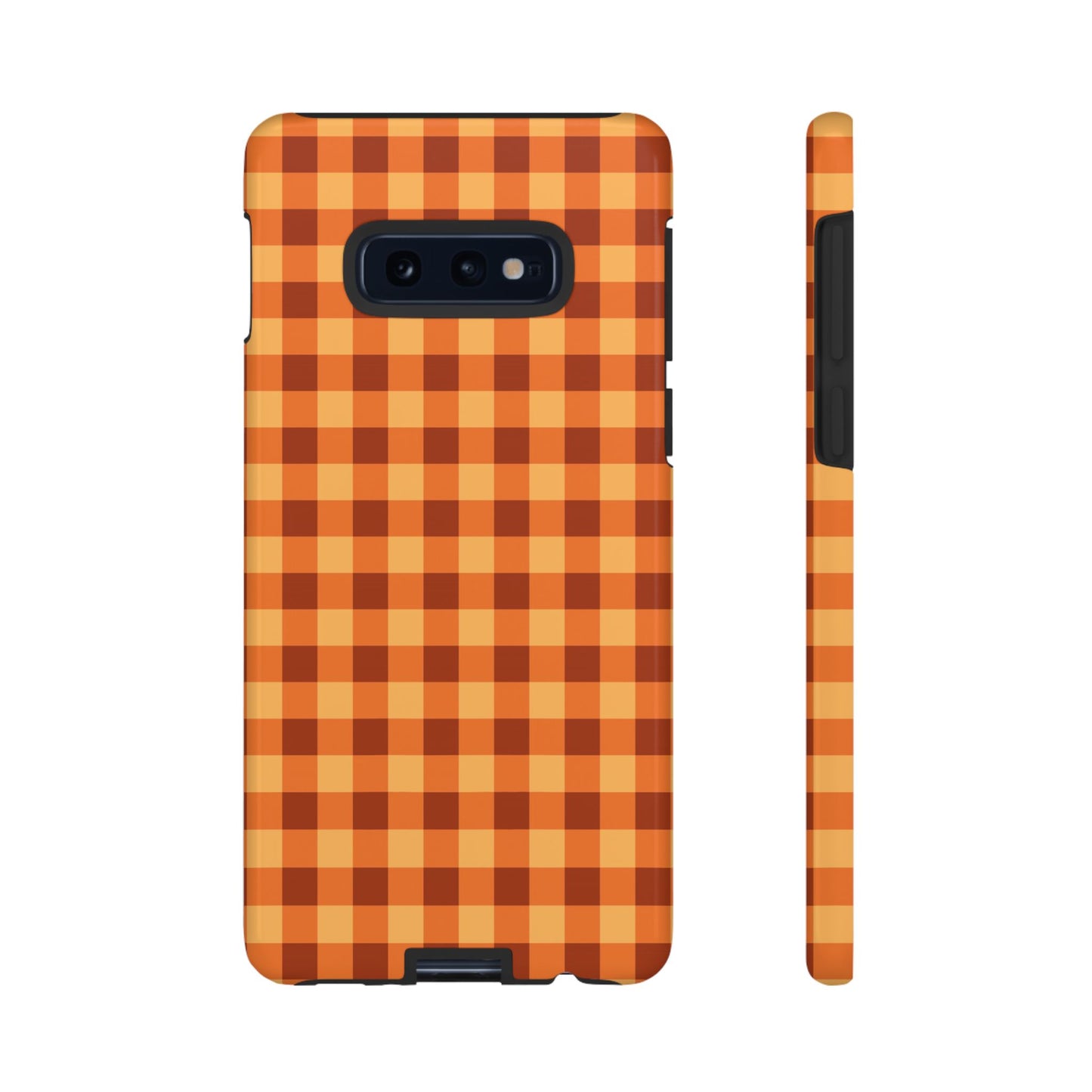 Orange Gingham Checkered Samsung Case