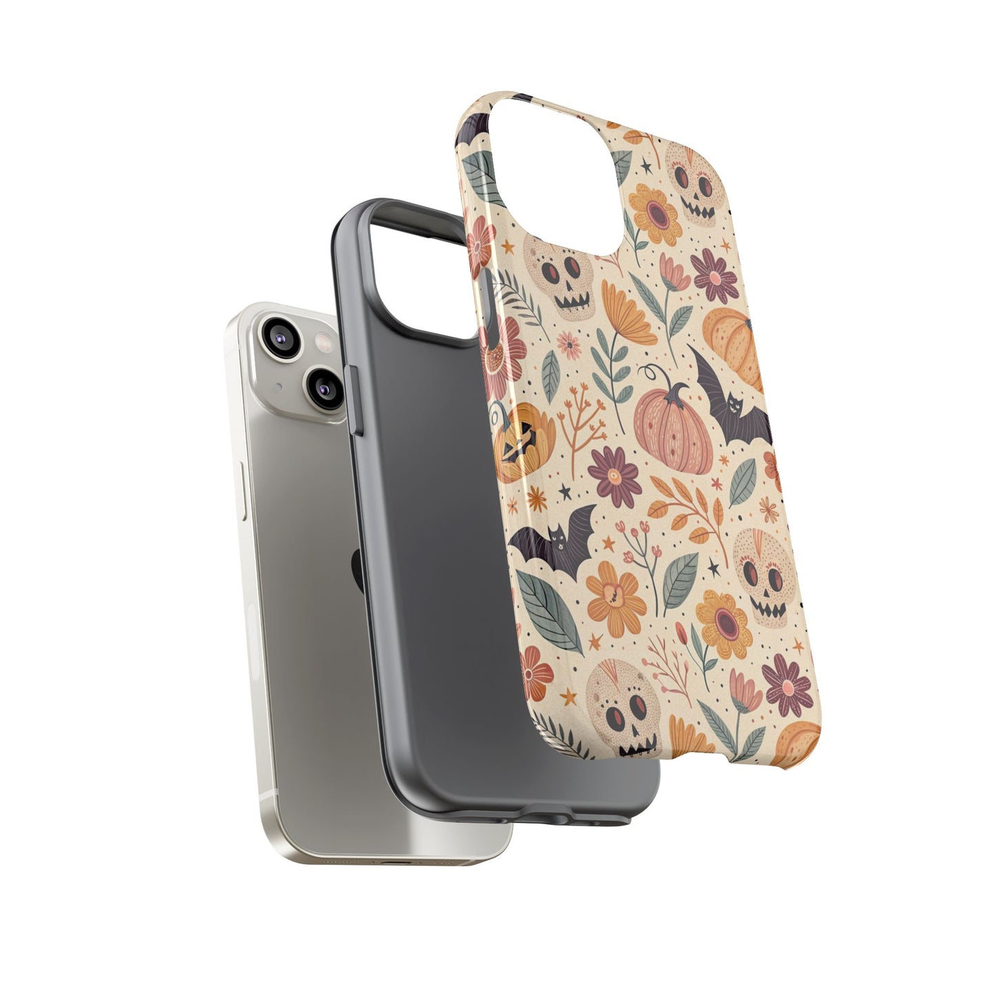 Halloween Skulls & Pumpkins Floral iPhone Case