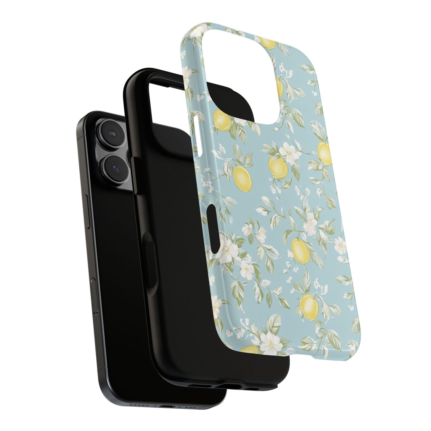 Lemon Blossom Blue iPhone Case