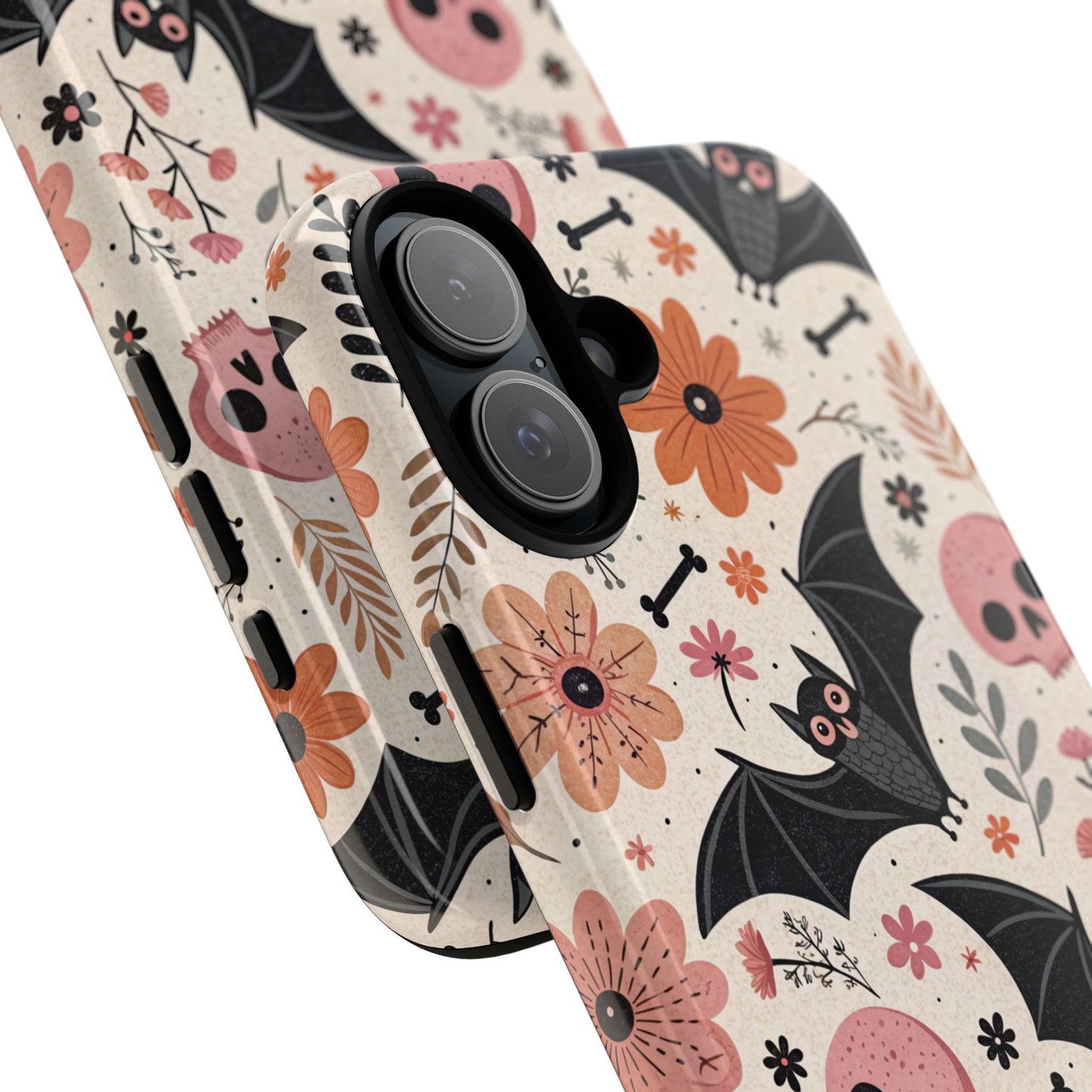 Floral Bats & Skulls Halloween iPhone Case