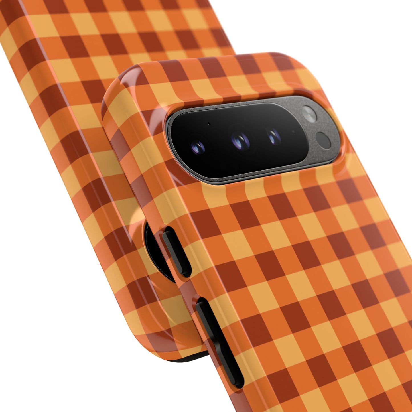 Orange Gingham Checkered Google Pixel Case