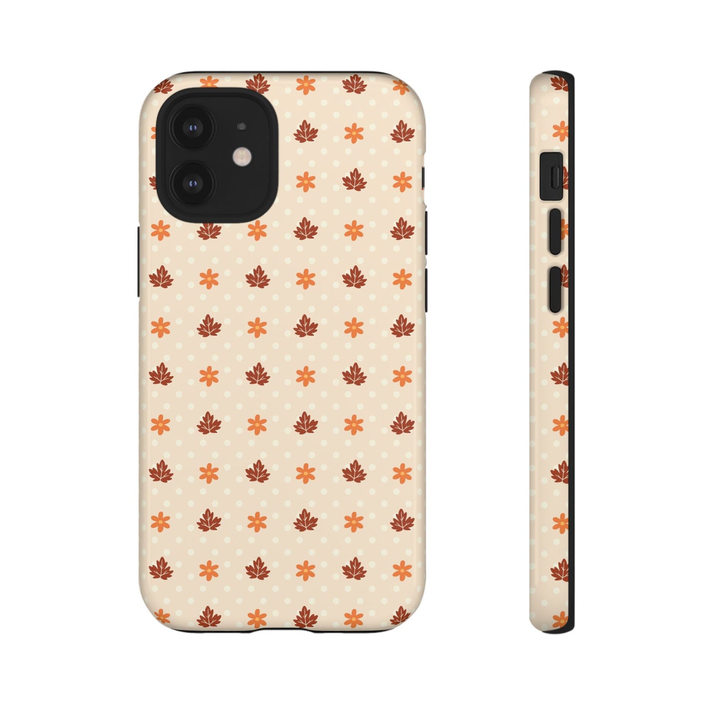Beige Fall Floral Polka Dot iPhone Case