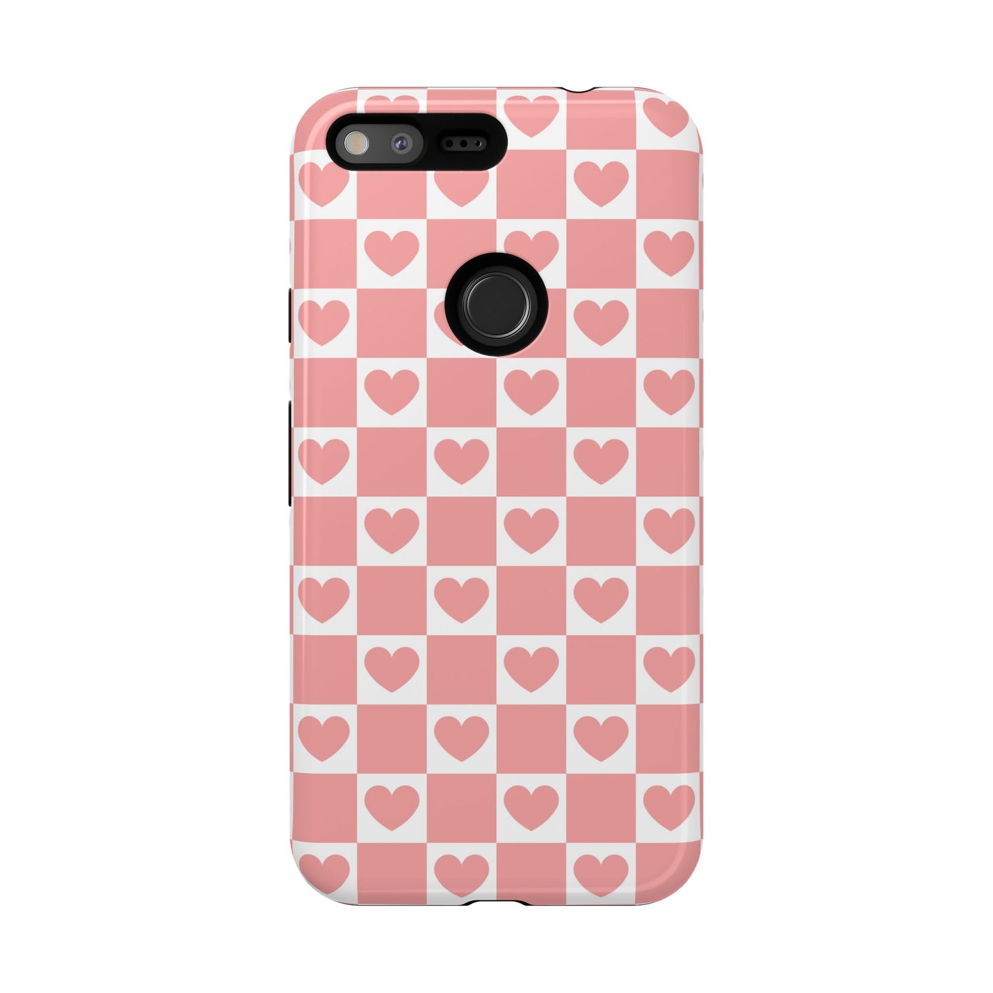 Pink Heart Checkerboard Google Pixel Case
