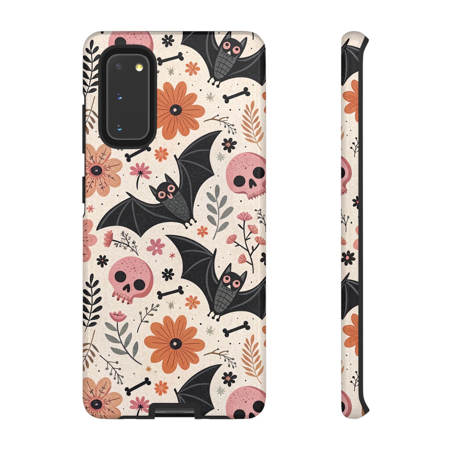 Floral Bats & Skulls Halloween Samsung Case