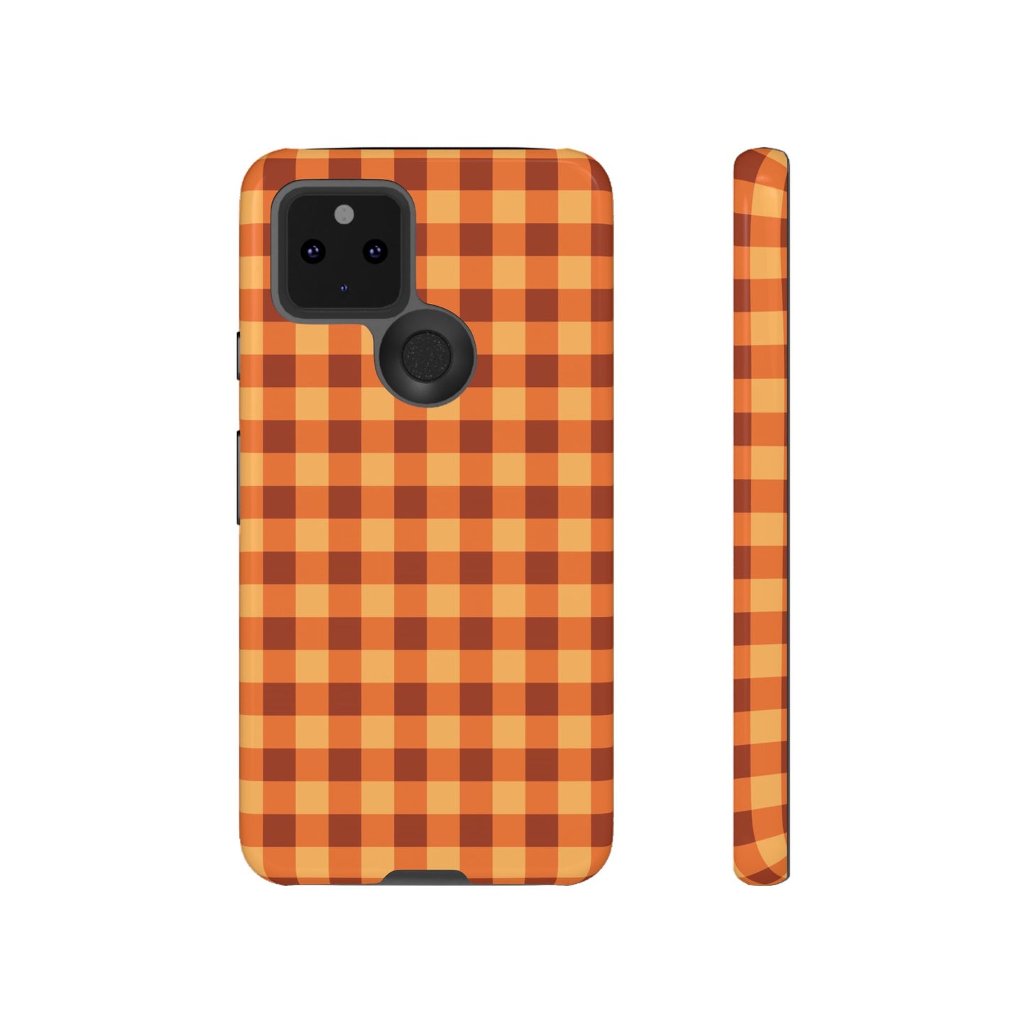 Orange Gingham Checkered Google Pixel Case