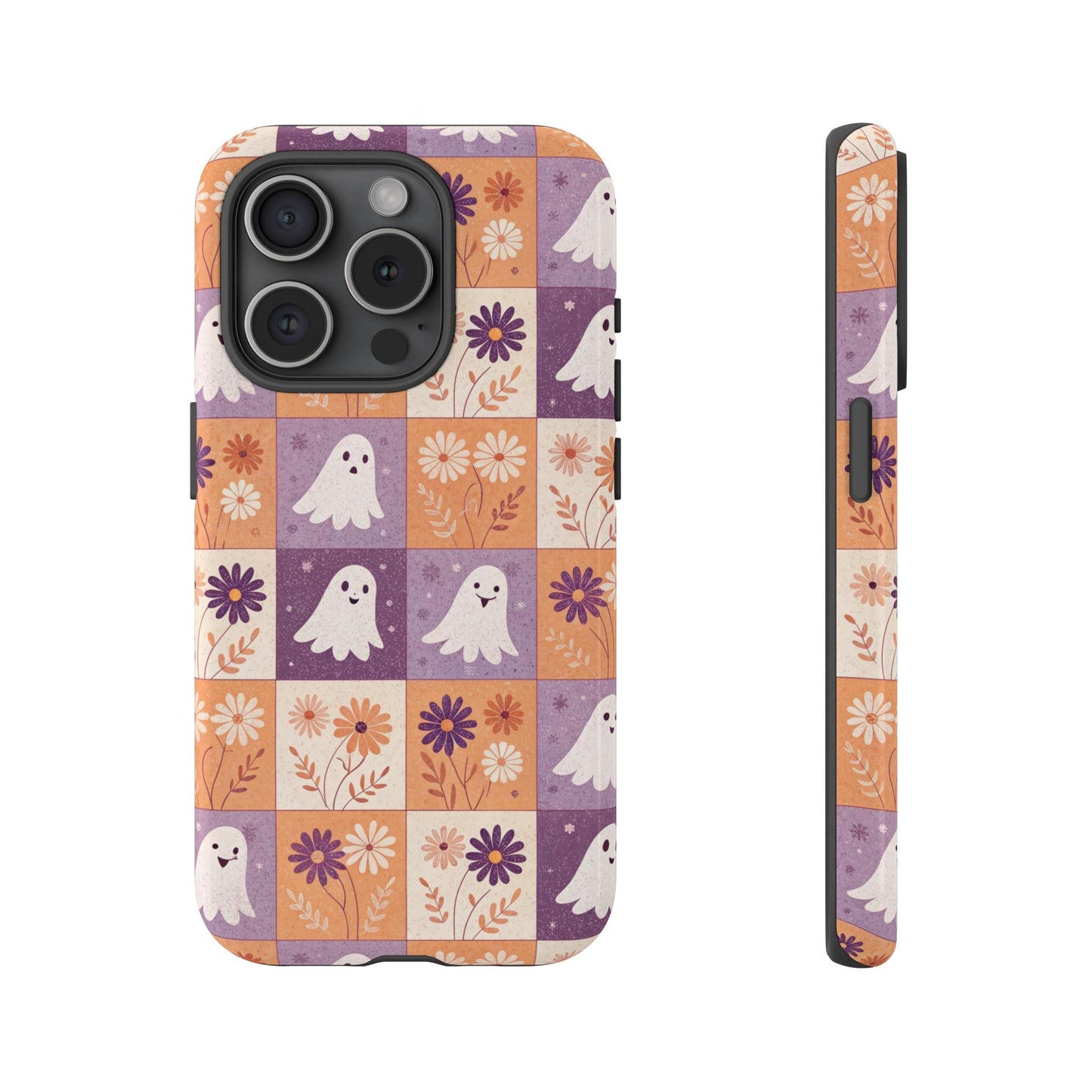 Ghost Floral Checkerboard iPhone Case