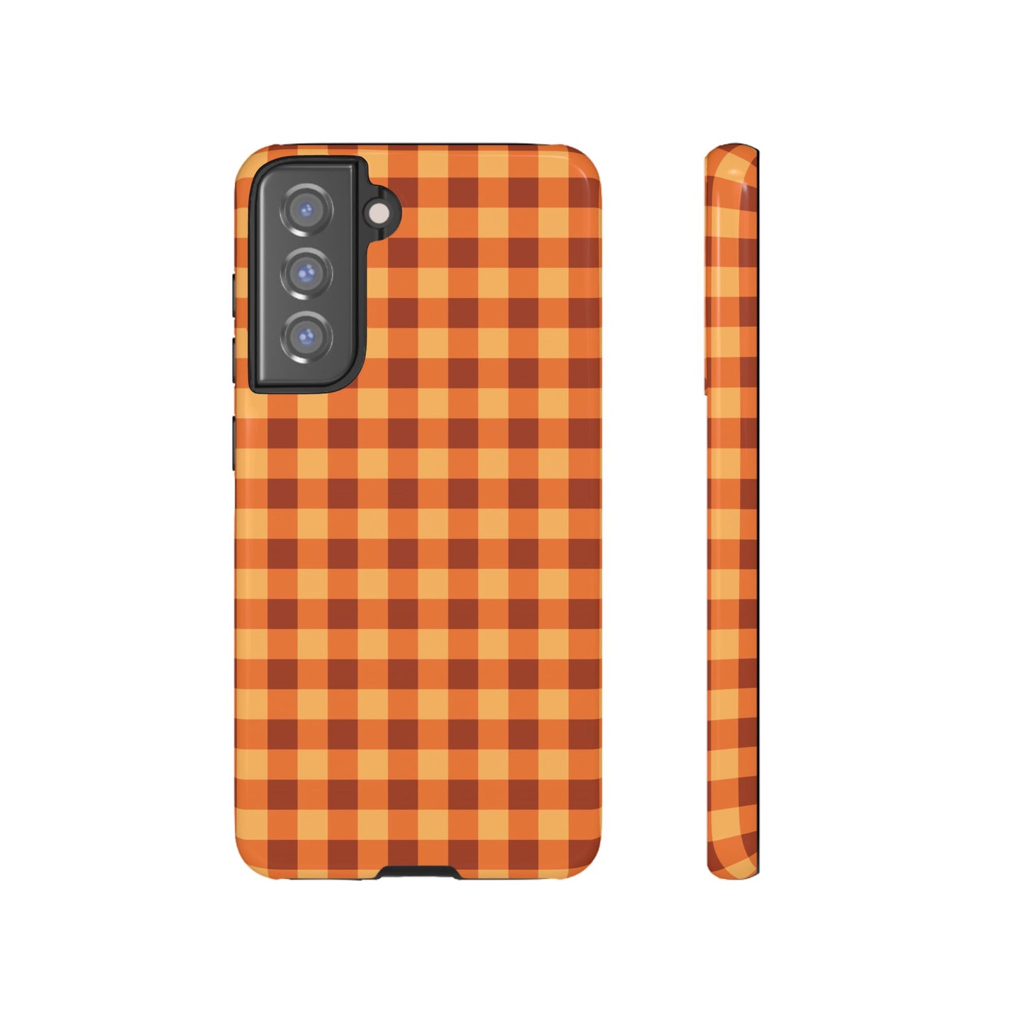 Orange Gingham Checkered Samsung Case