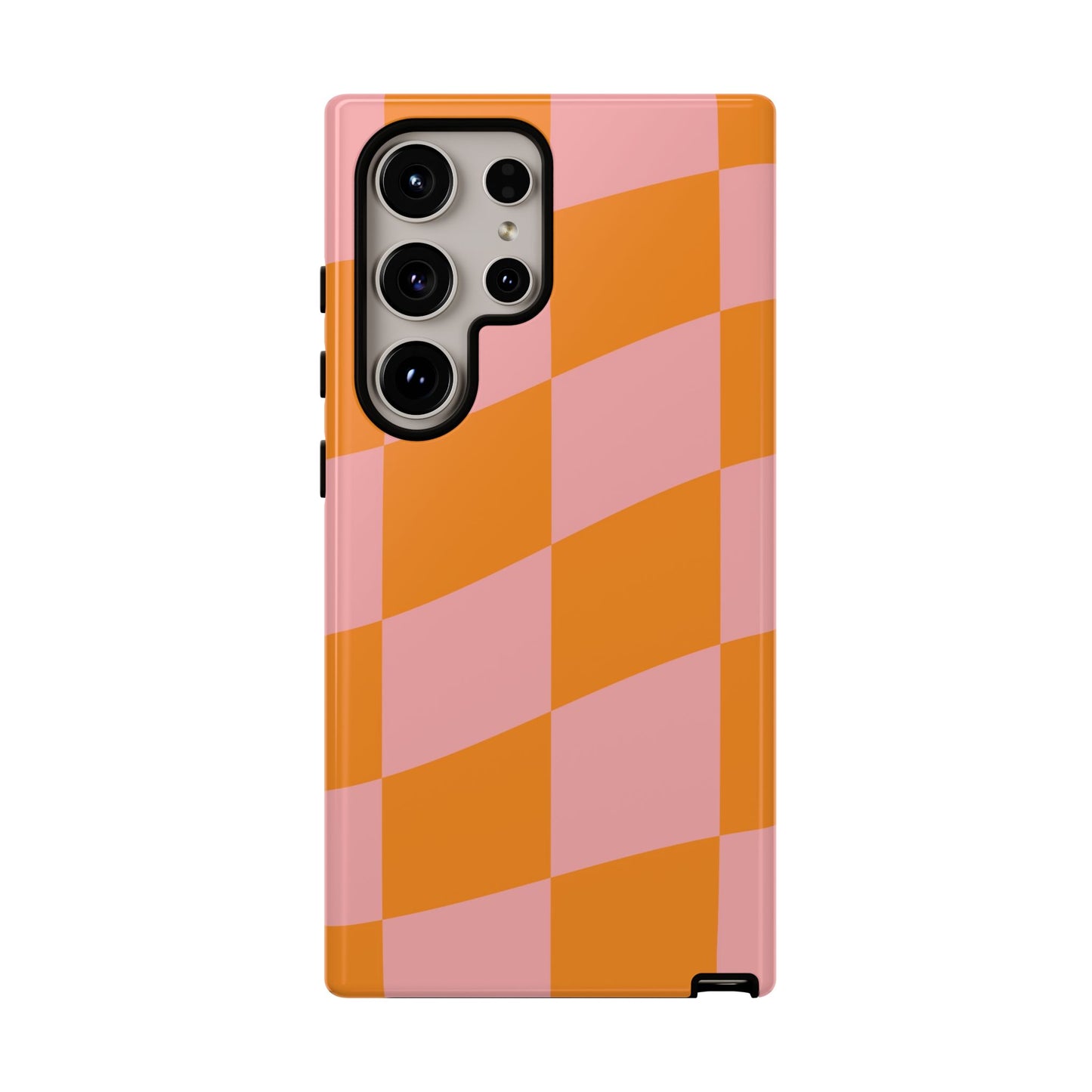 Pink & Orange Wavy Checker Samsung Case