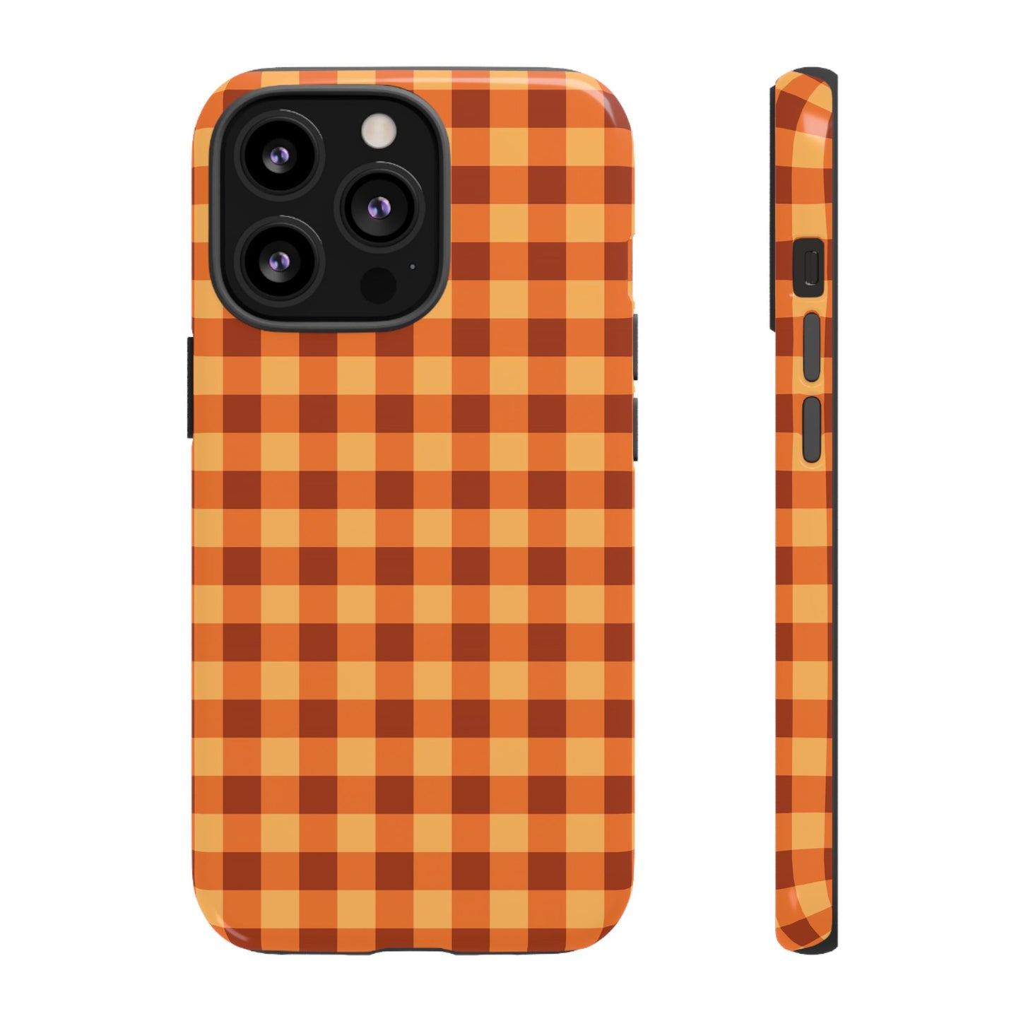 Orange Gingham Checkered iPhone Case