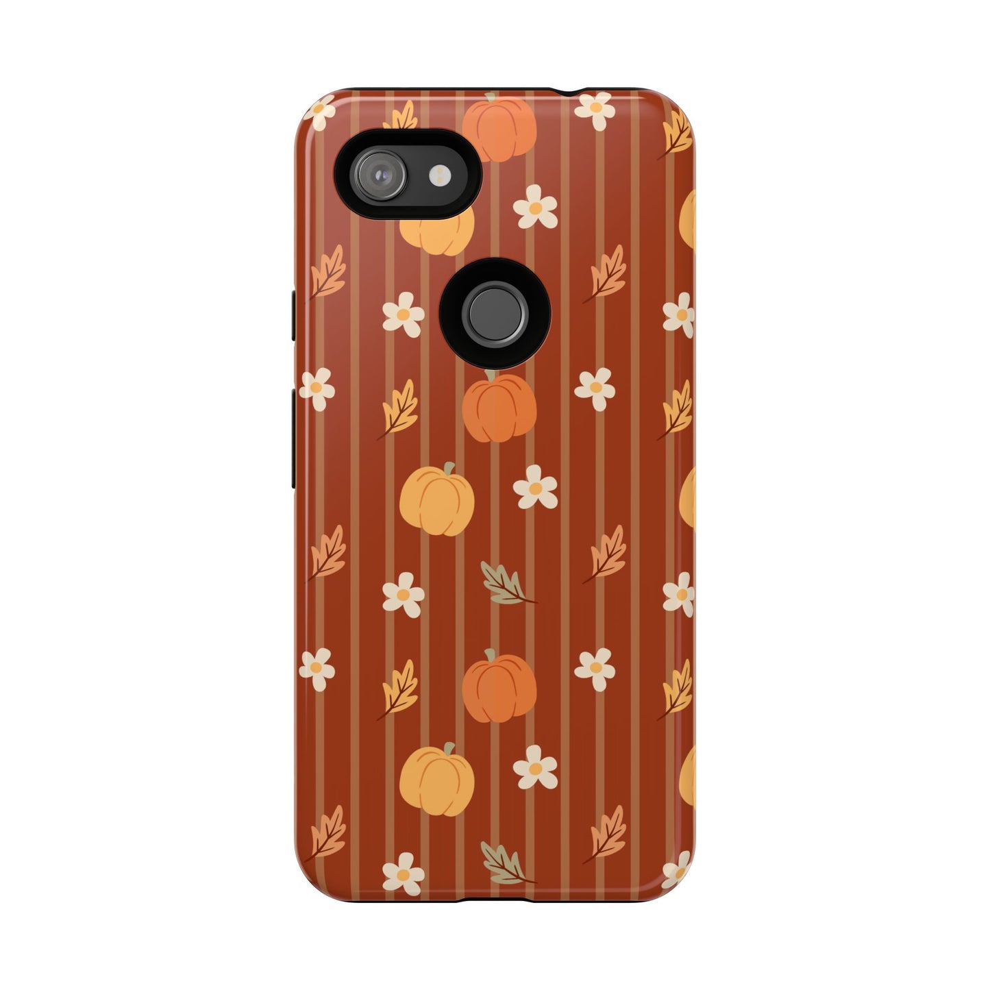 Pumpkin Spice Floral Stripe Google Pixel Case
