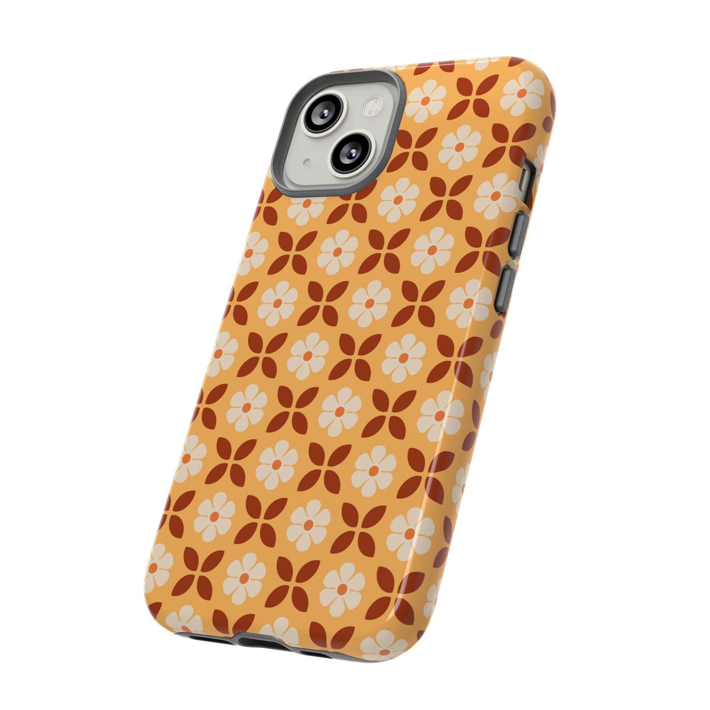 Retro Orange Flower Power iPhone Case