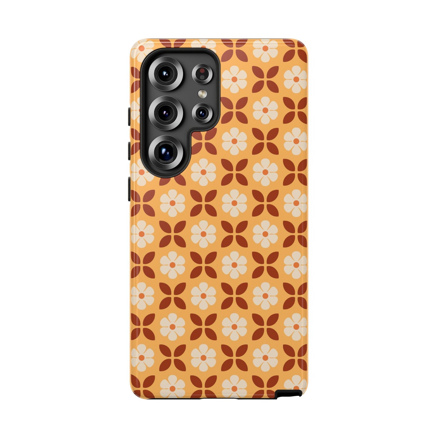 Retro Orange Flower Power Samsung Case
