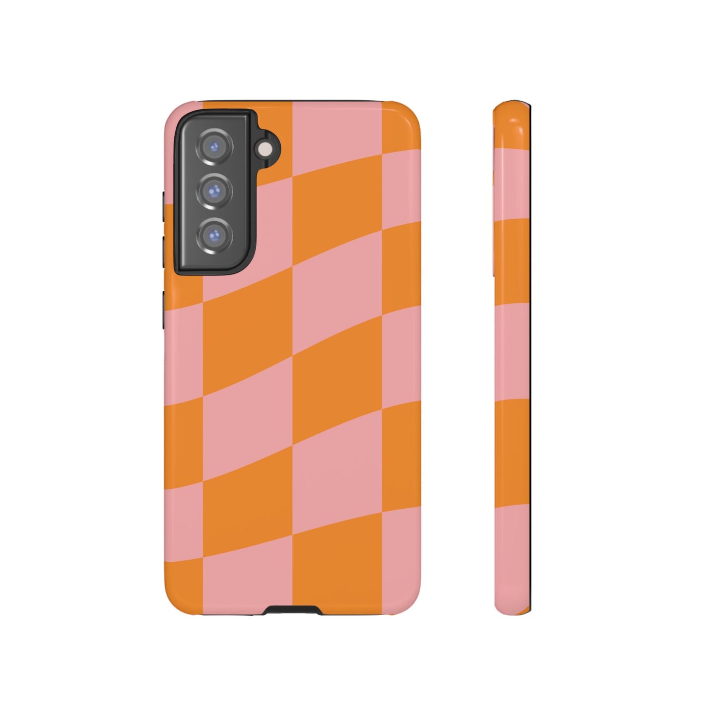 Pink & Orange Wavy Checker Samsung Case
