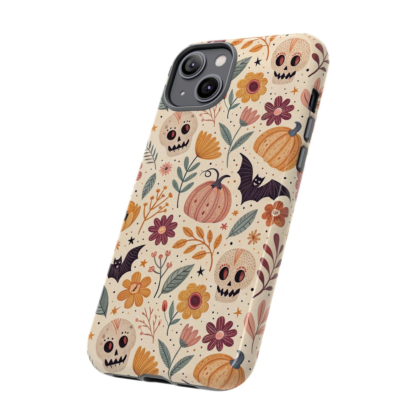 Halloween Skulls & Pumpkins Floral iPhone Case