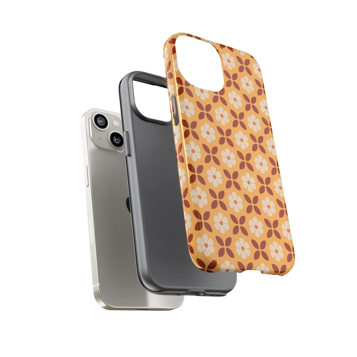 Retro Orange Flower Power iPhone Case