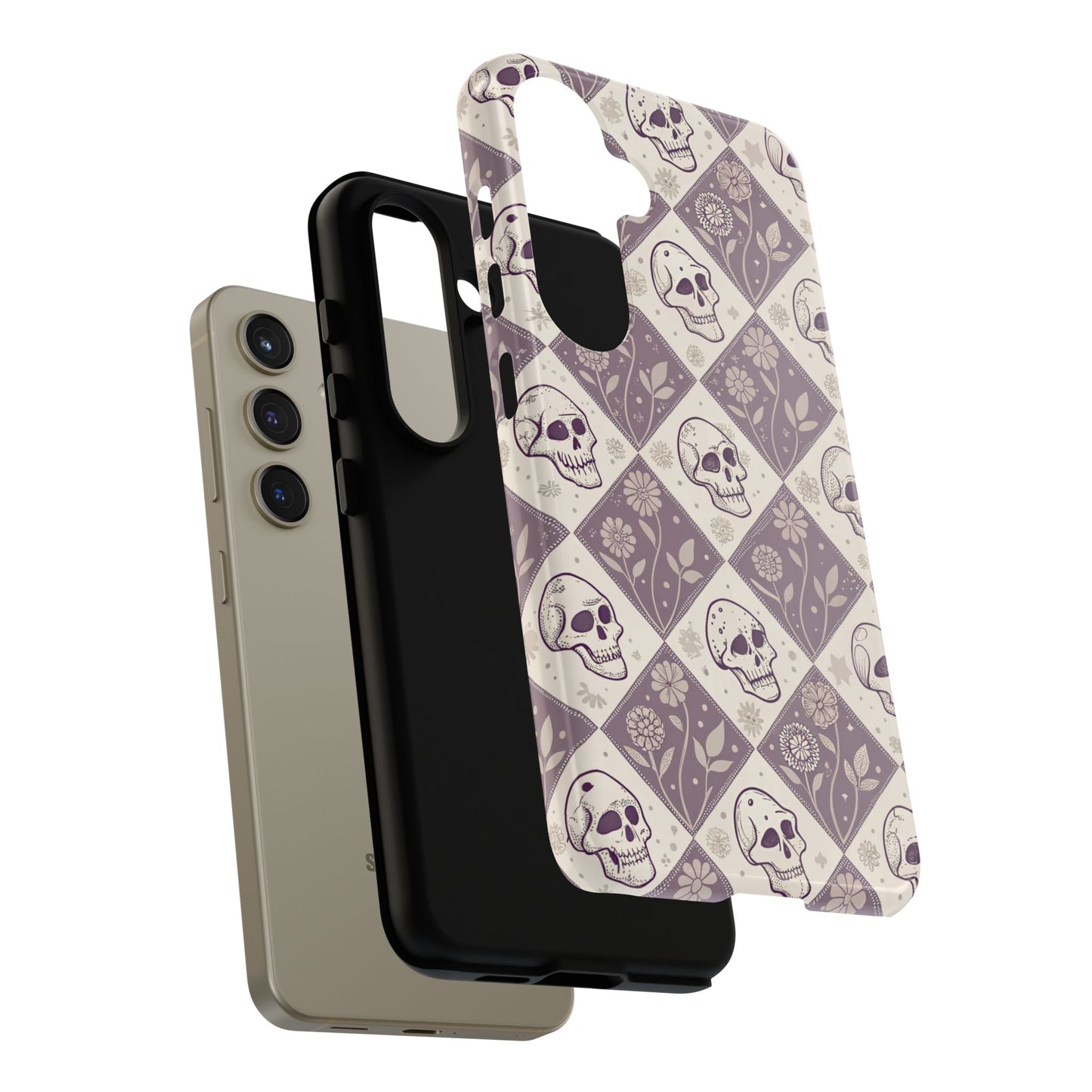Vintage Skull & Floral Diamond Samsung Case