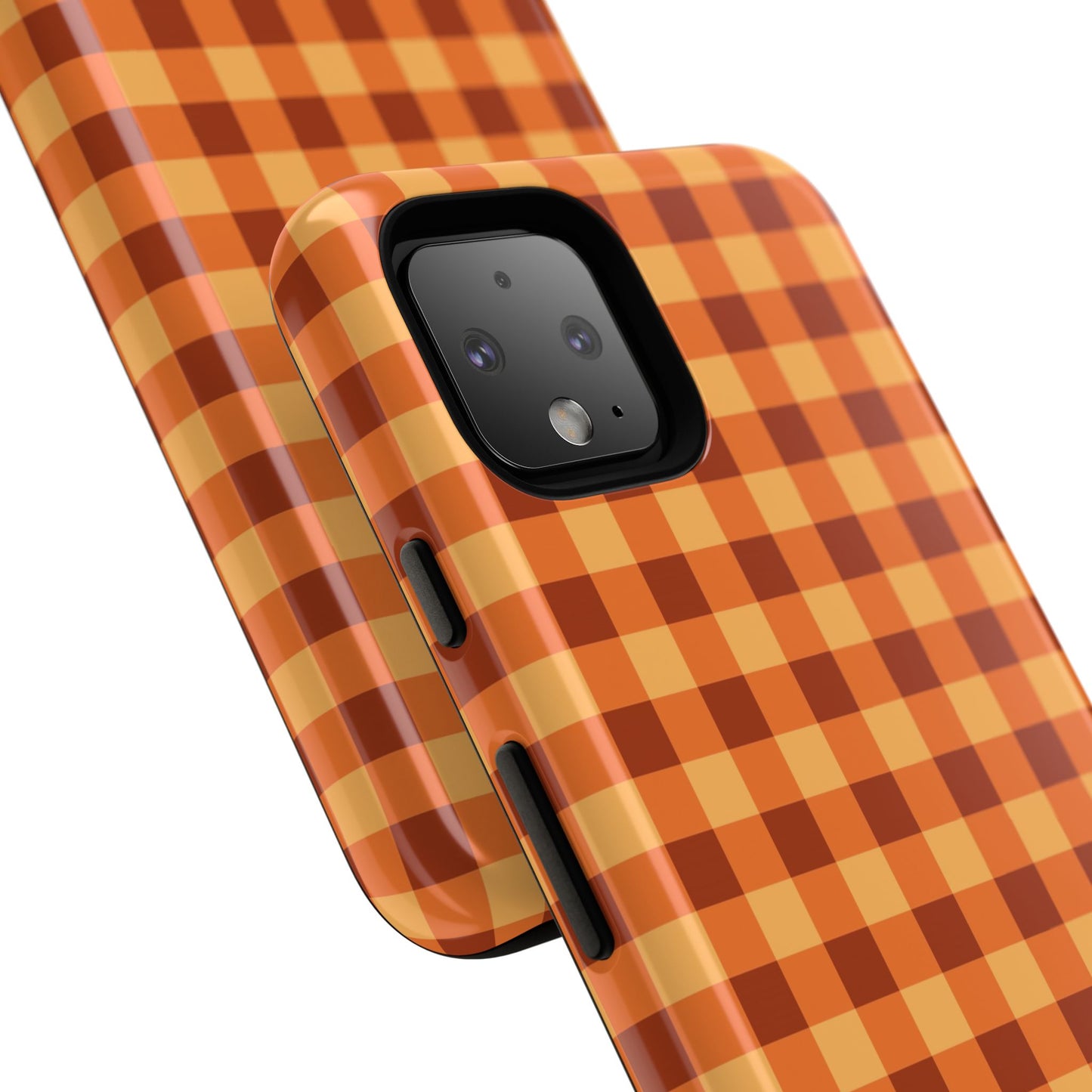 Orange Gingham Checkered Google Pixel Case