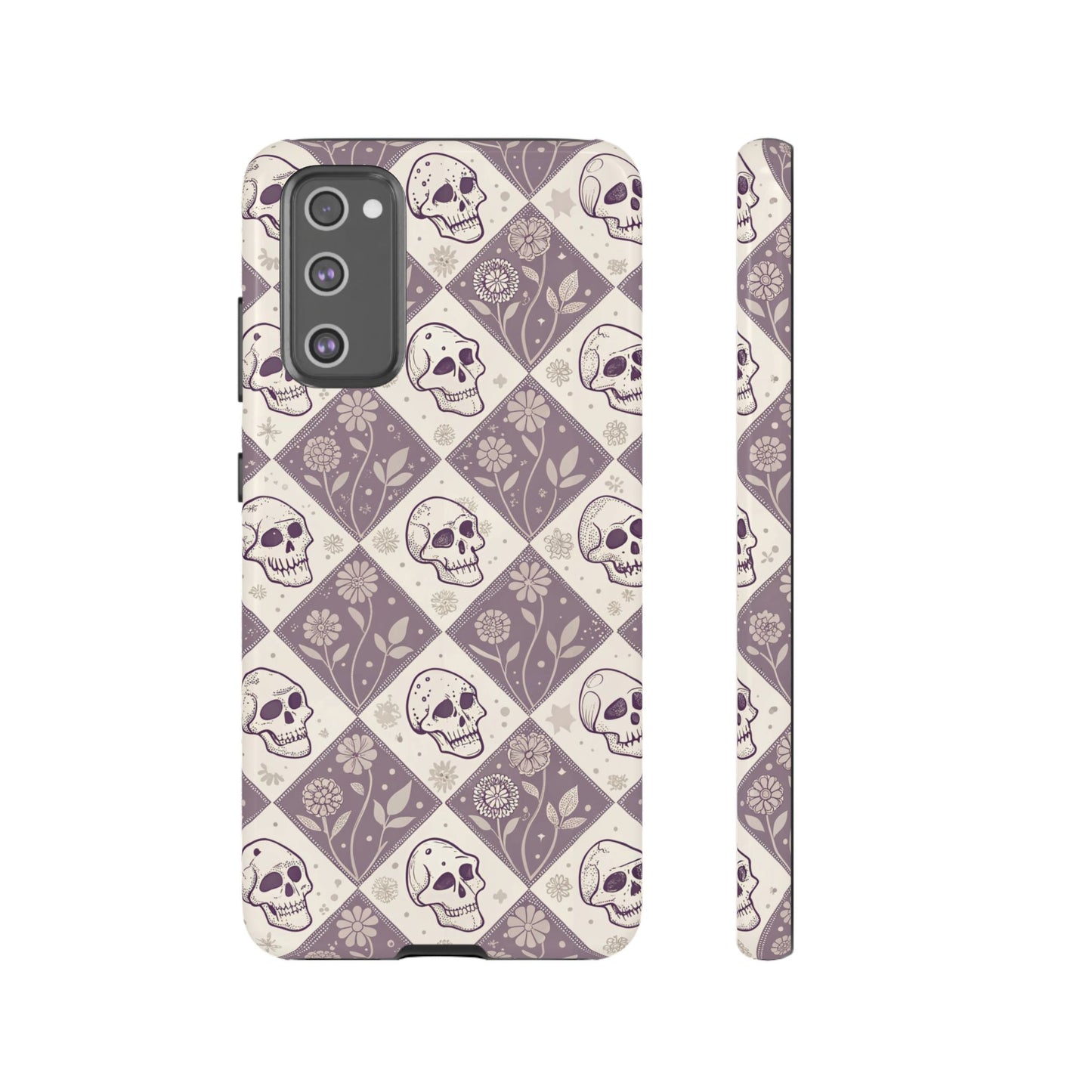 Vintage Skull & Floral Diamond Samsung Case