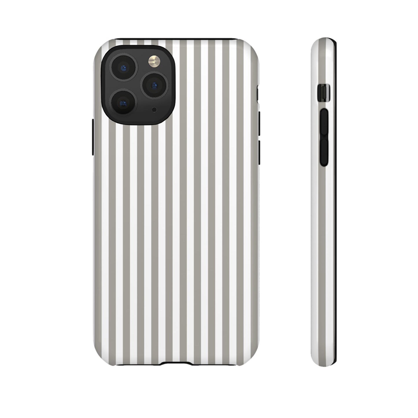 Gray & White Stripe iPhone Case