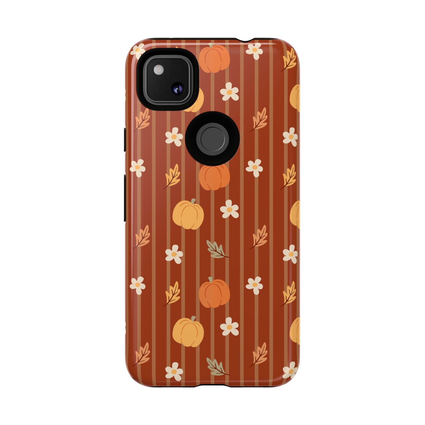 Pumpkin Spice Floral Stripe Google Pixel Case