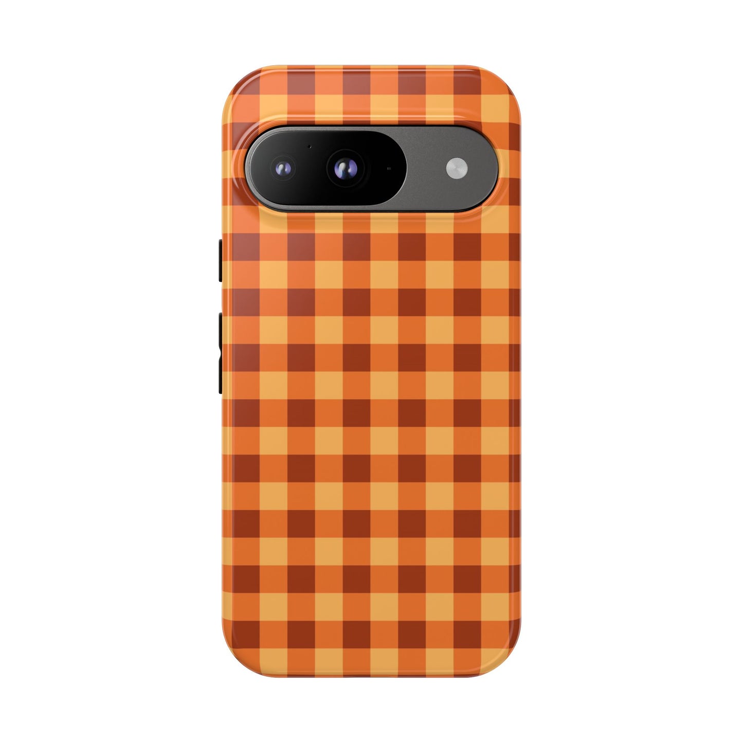 Orange Gingham Checkered Google Pixel Case