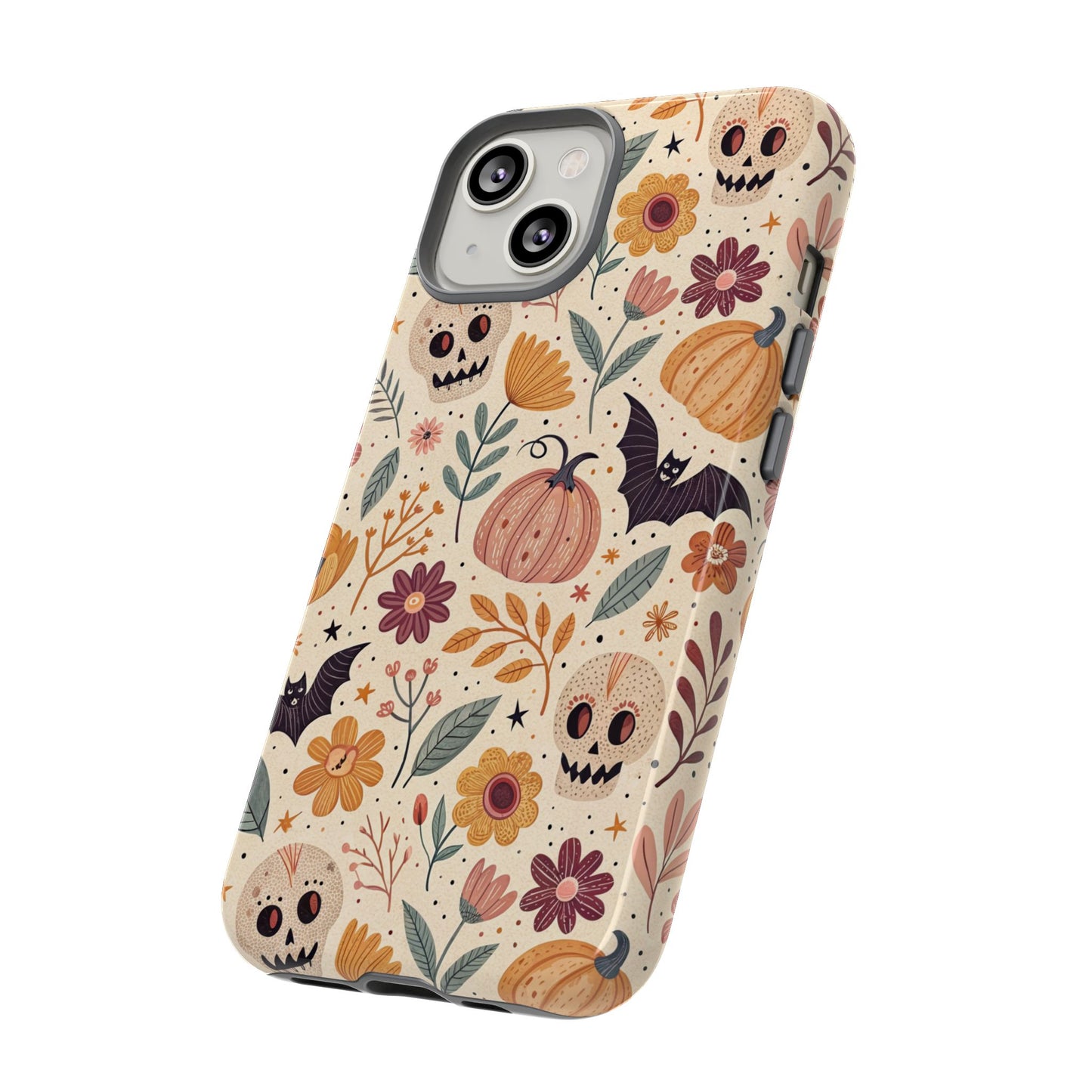 Halloween Skulls & Pumpkins Floral iPhone Case