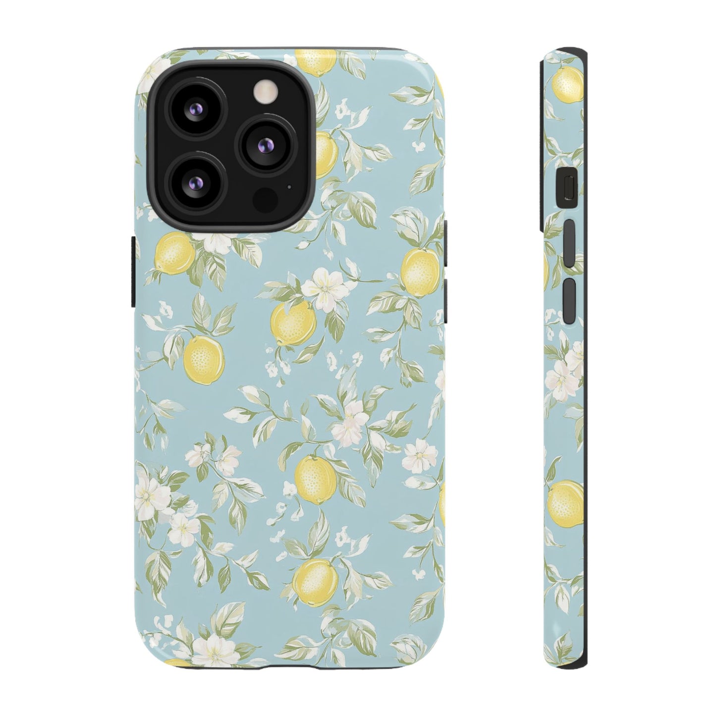 Lemon Blossom Blue iPhone Case
