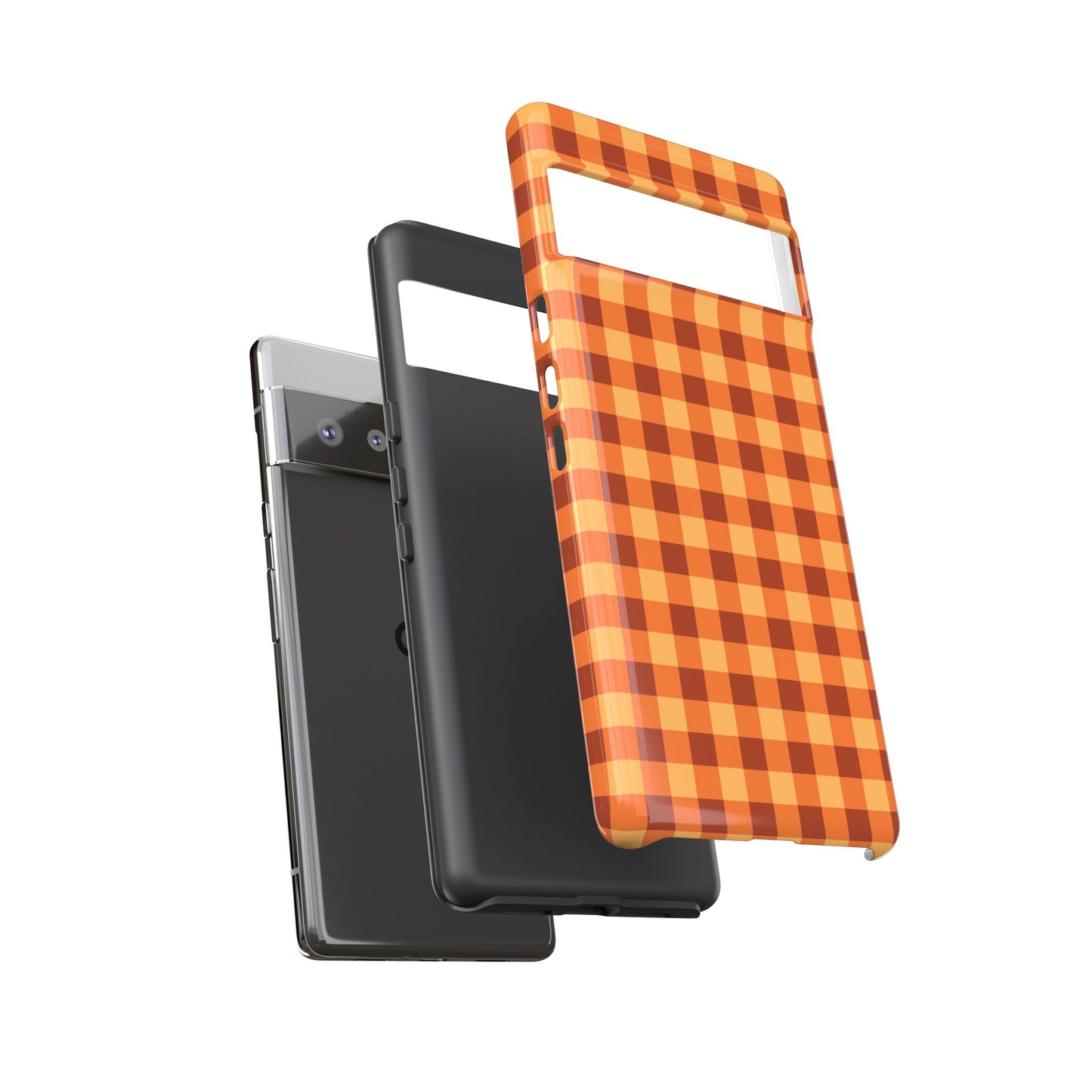 Orange Gingham Checkered Google Pixel Case