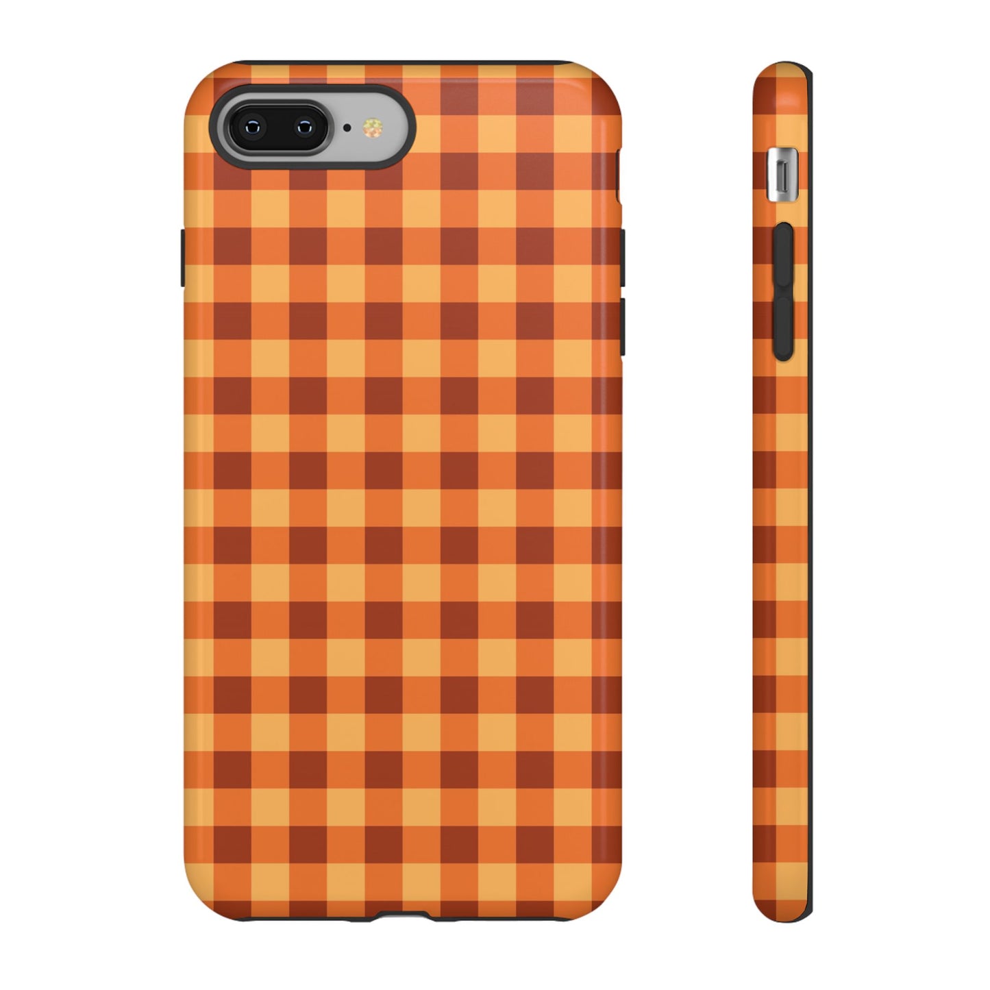 Orange Gingham Checkered iPhone Case